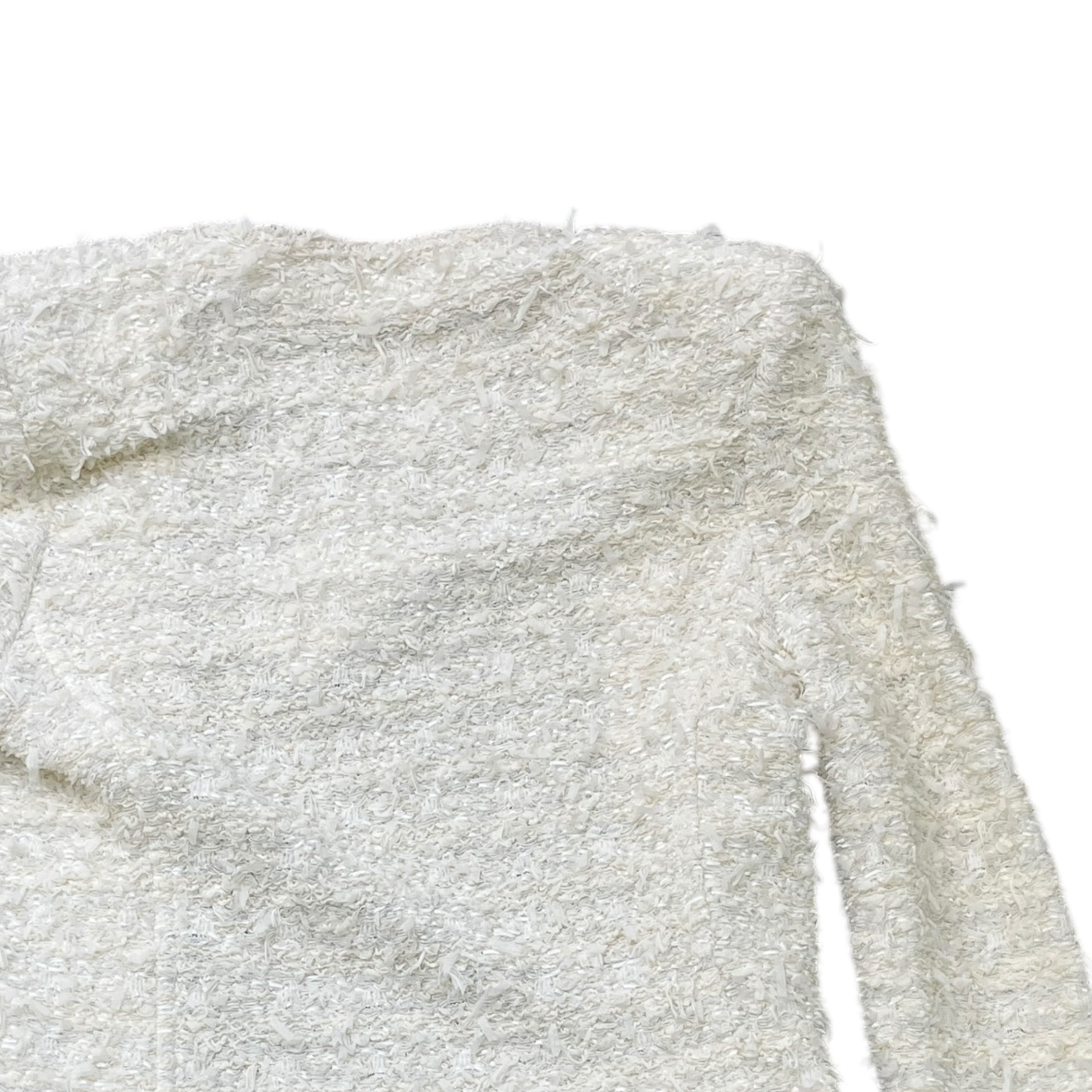 Women's Edge-To-Edge Tweed Fr 42 / Uk 14 Jacket White Size XL