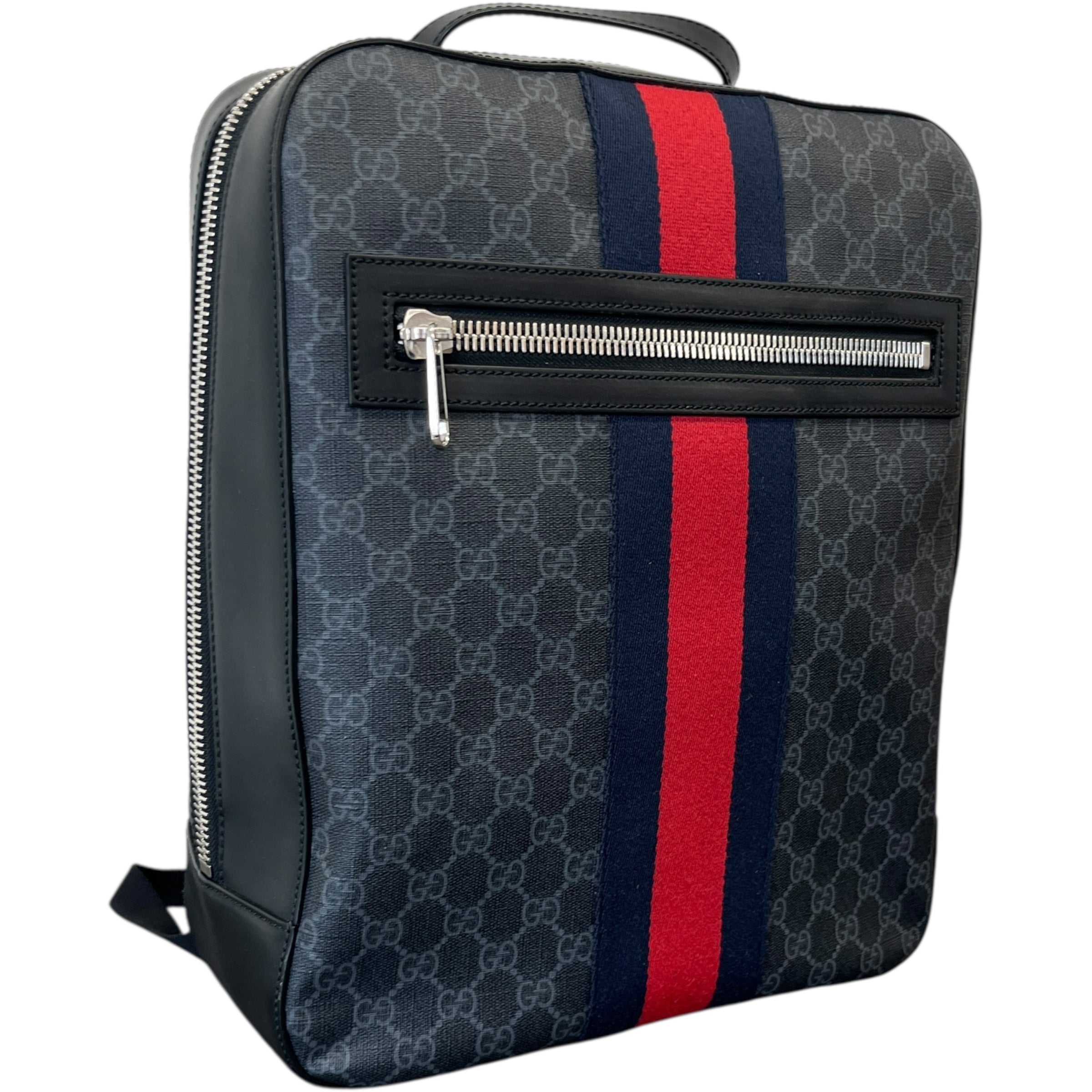 Men's Gg Supreme Web Backpack Charcoal