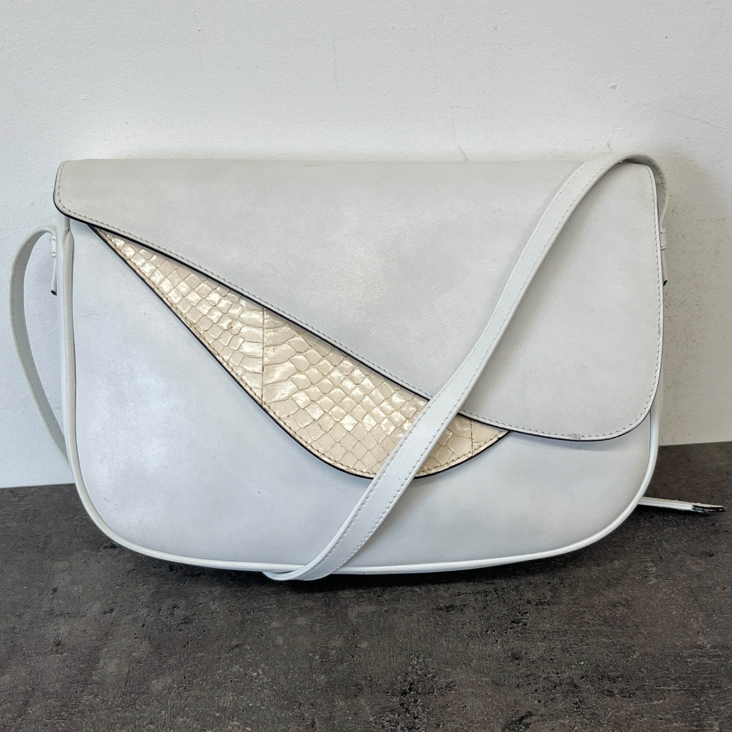 Women's Snake Skin Detail Bag White