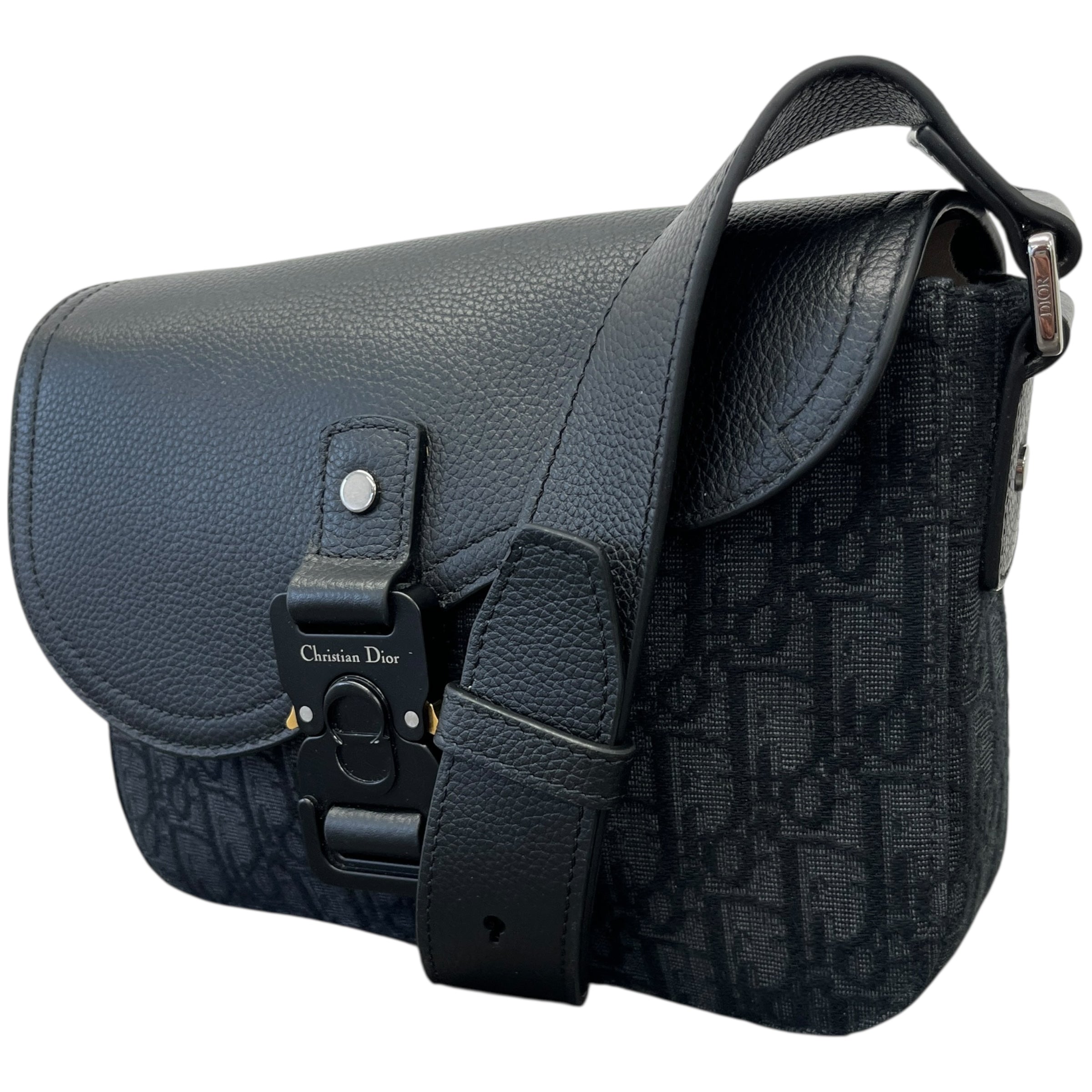 Men's Small Saddle Messenger Bag Black