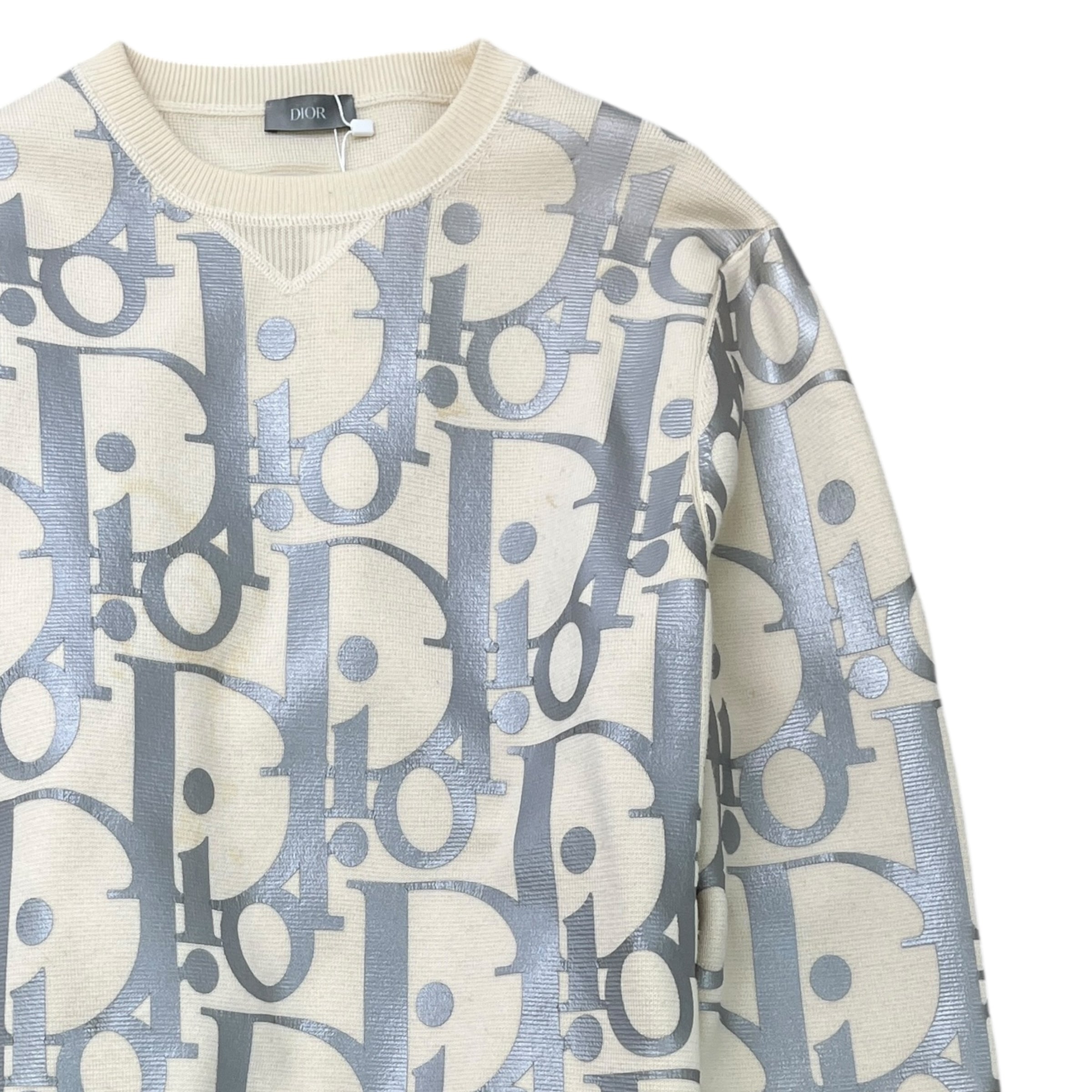 Men's Reflective Oblique Sweatshirt Beige Size M