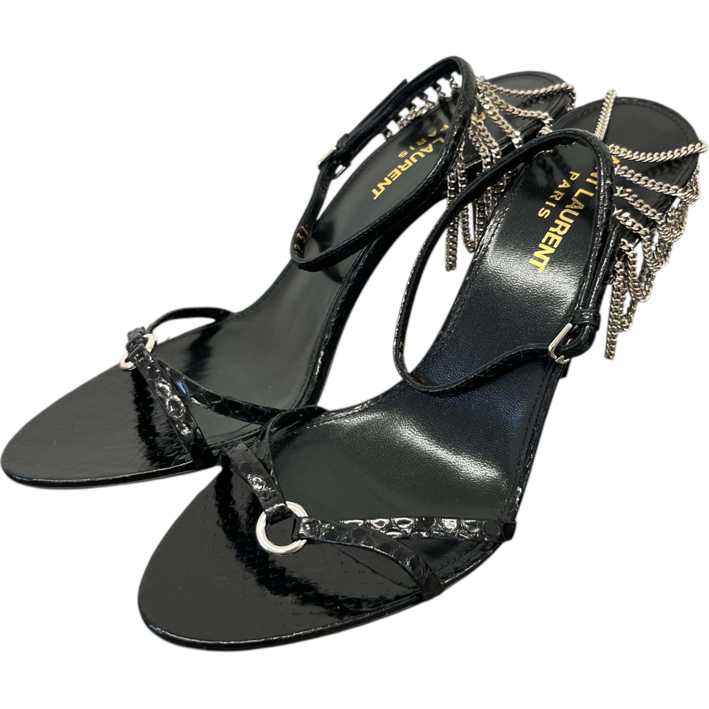 Women's Ayers Laquer Chain Sunset 95 Heels Black Size EU 37 / UK 4