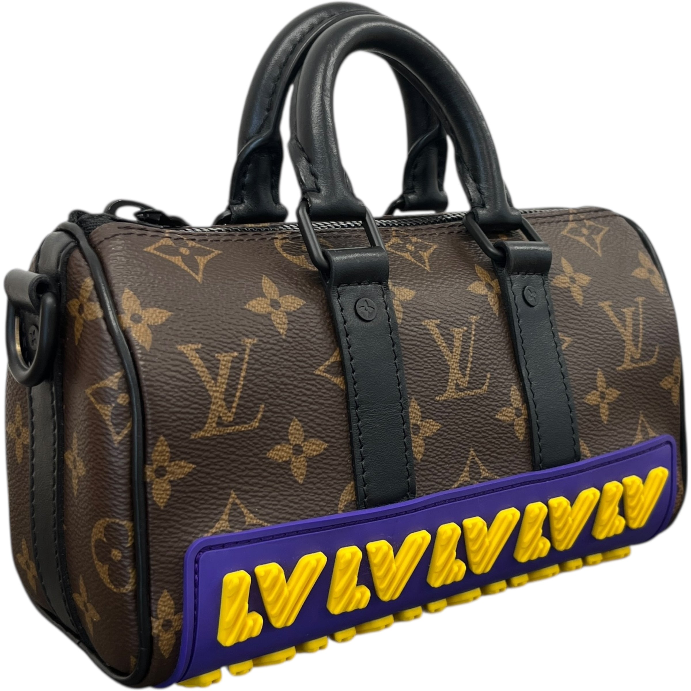 Women's Monogram Lv Rubber Xs Keepall Handbag Black