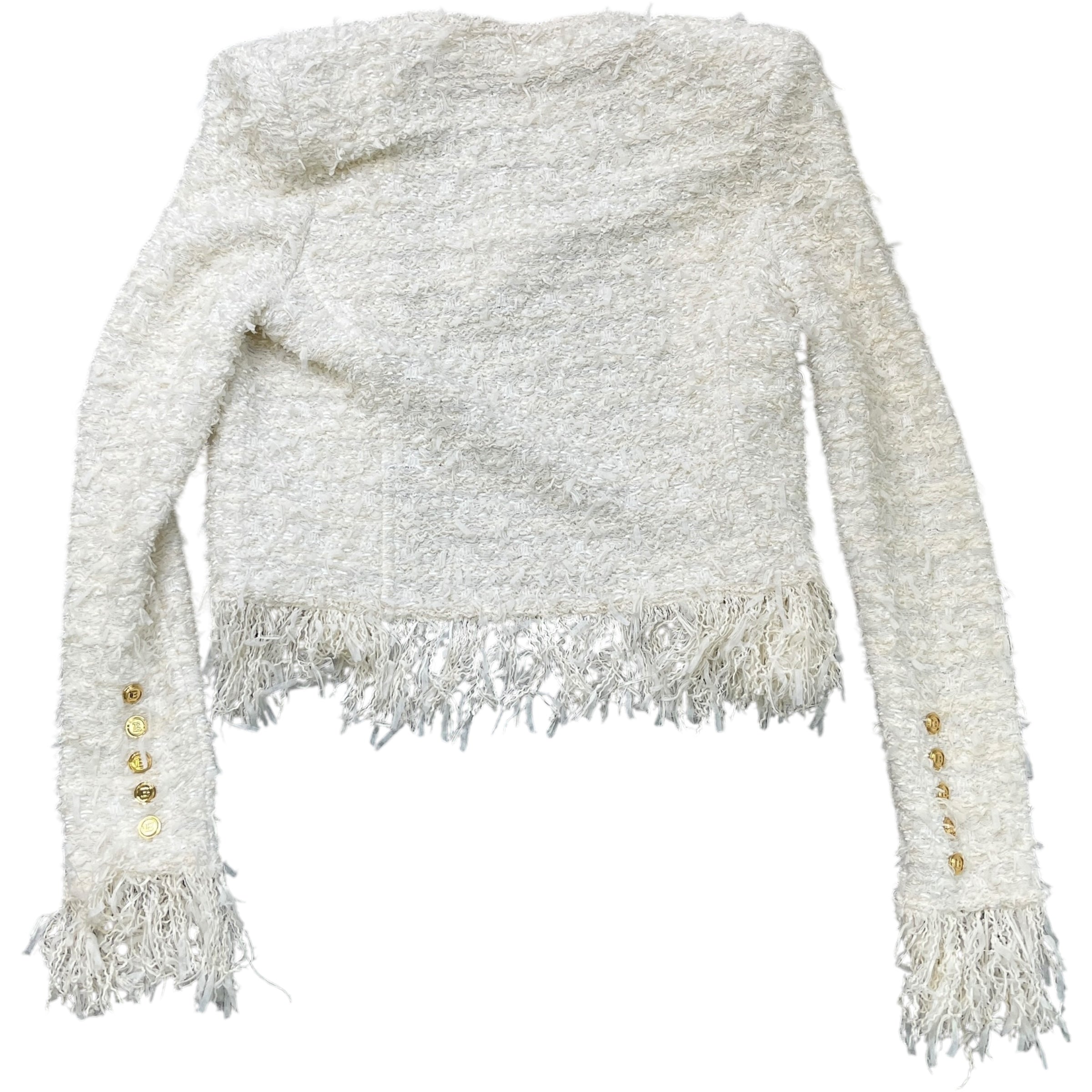 Women's Edge-To-Edge Tweed Fr 42 / Uk 14 Jacket White Size XL