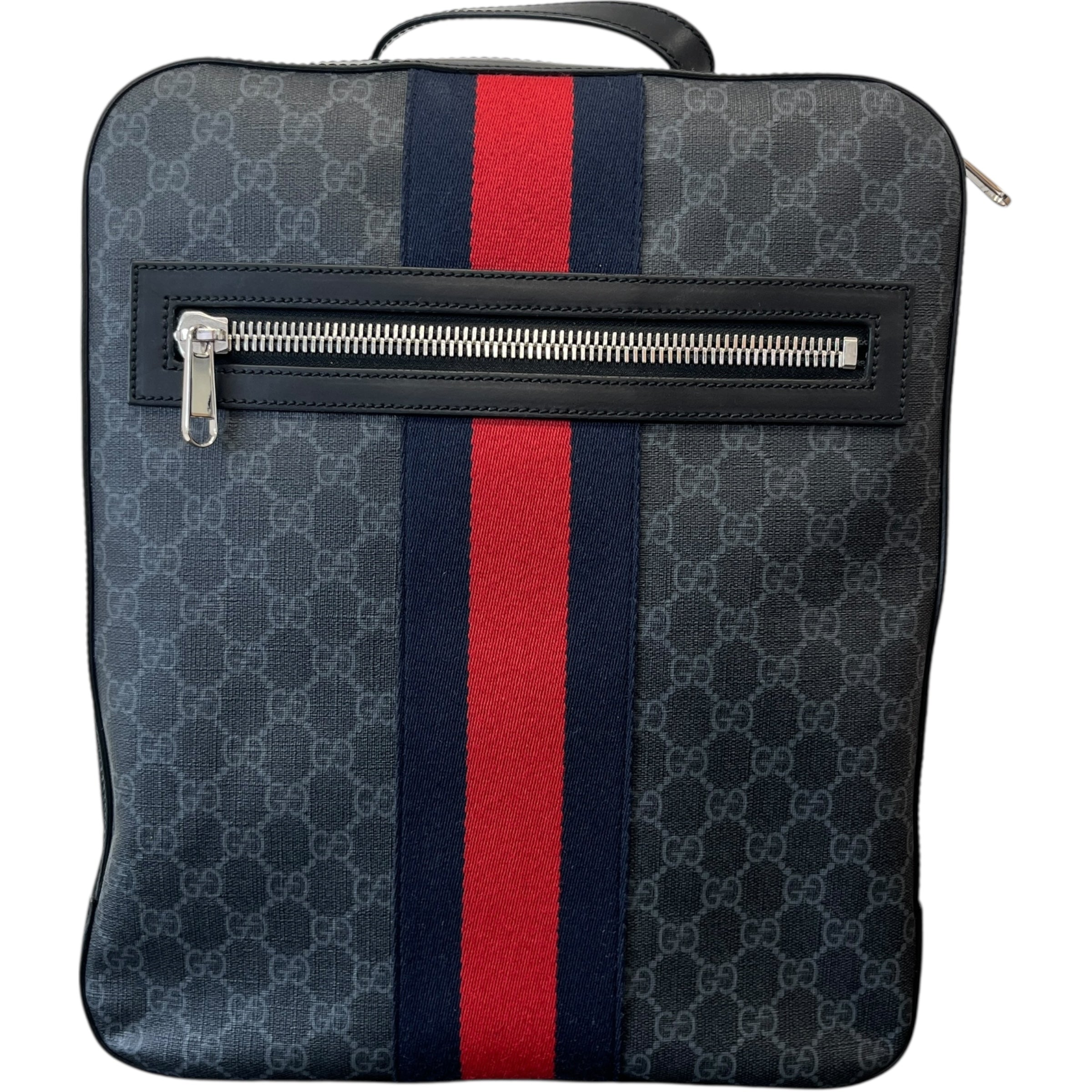 Men's Gg Supreme Web Backpack Charcoal