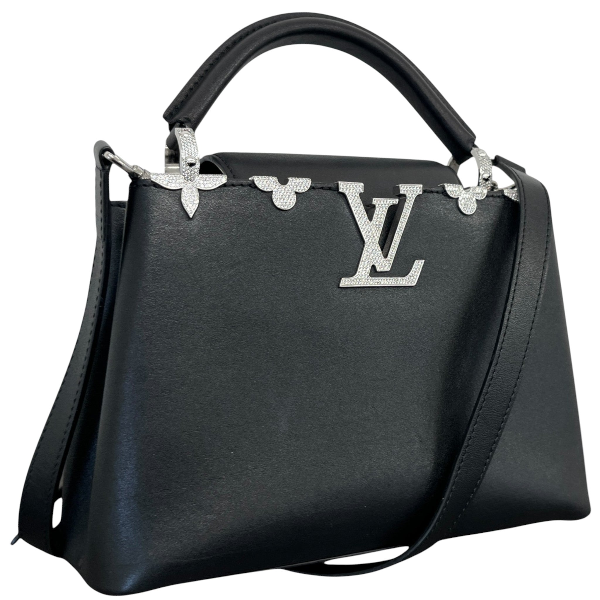 Women's Crystal Flowers Capucines Bb Handbag Black