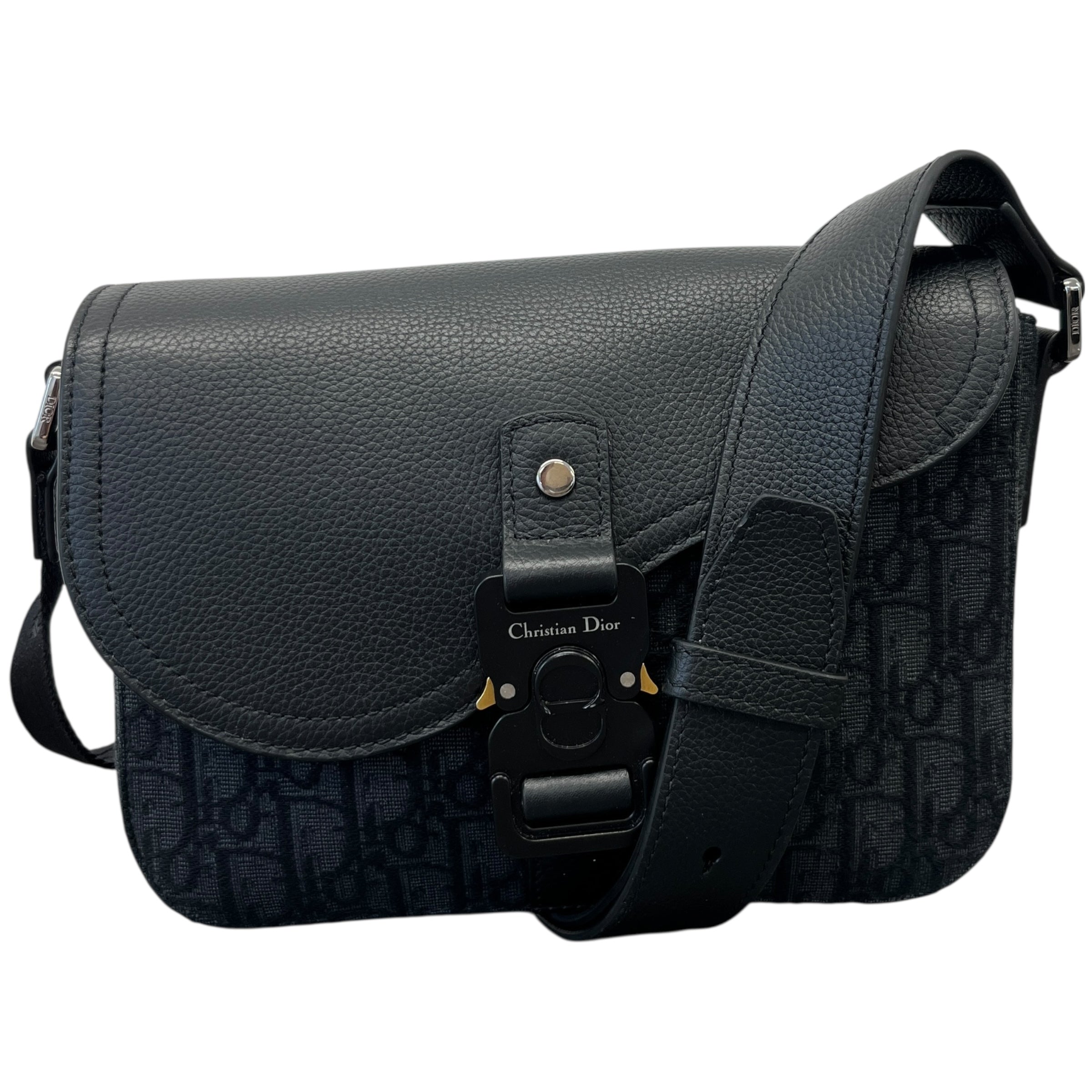 Men's Small Saddle Messenger Bag Black