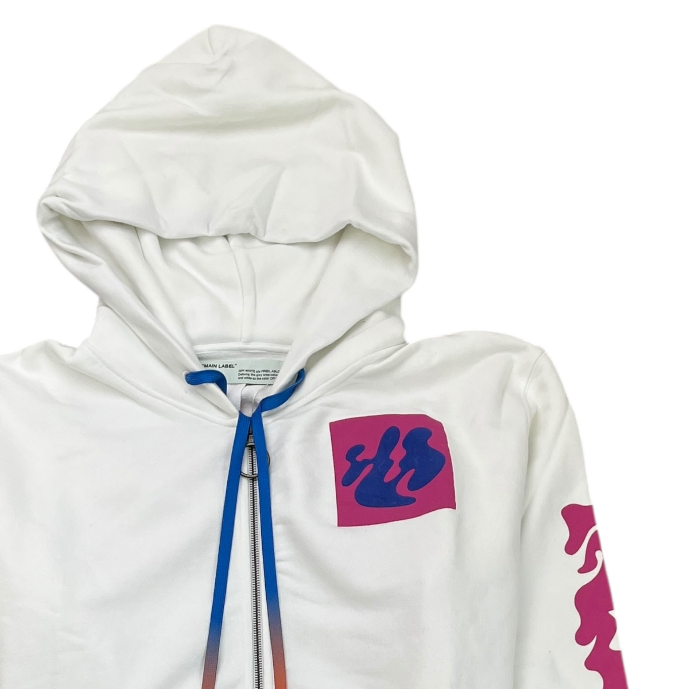 Men's Graphic Print Hoodie White Size XXL