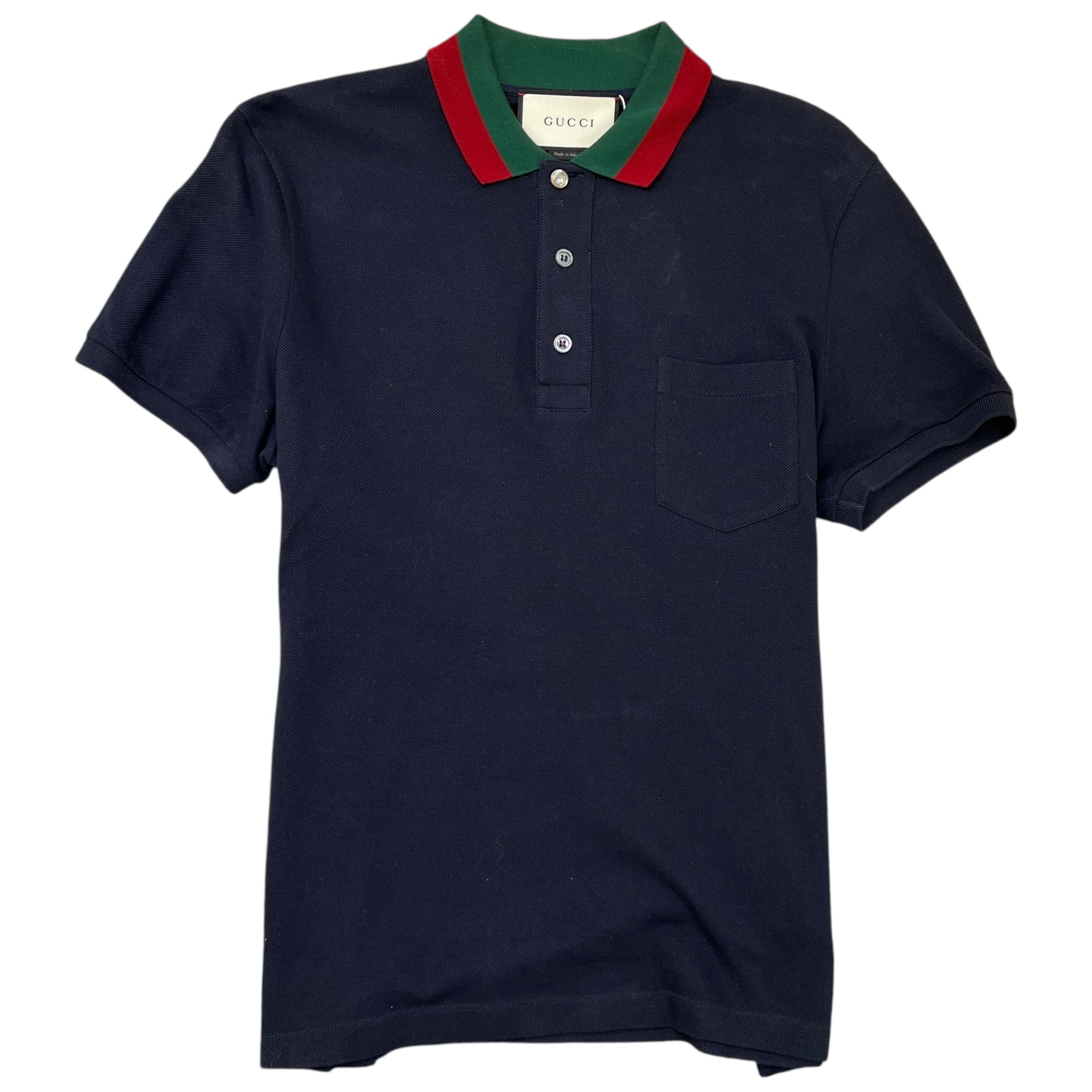 Men's Web Collar Polo Shirt Navy Size L