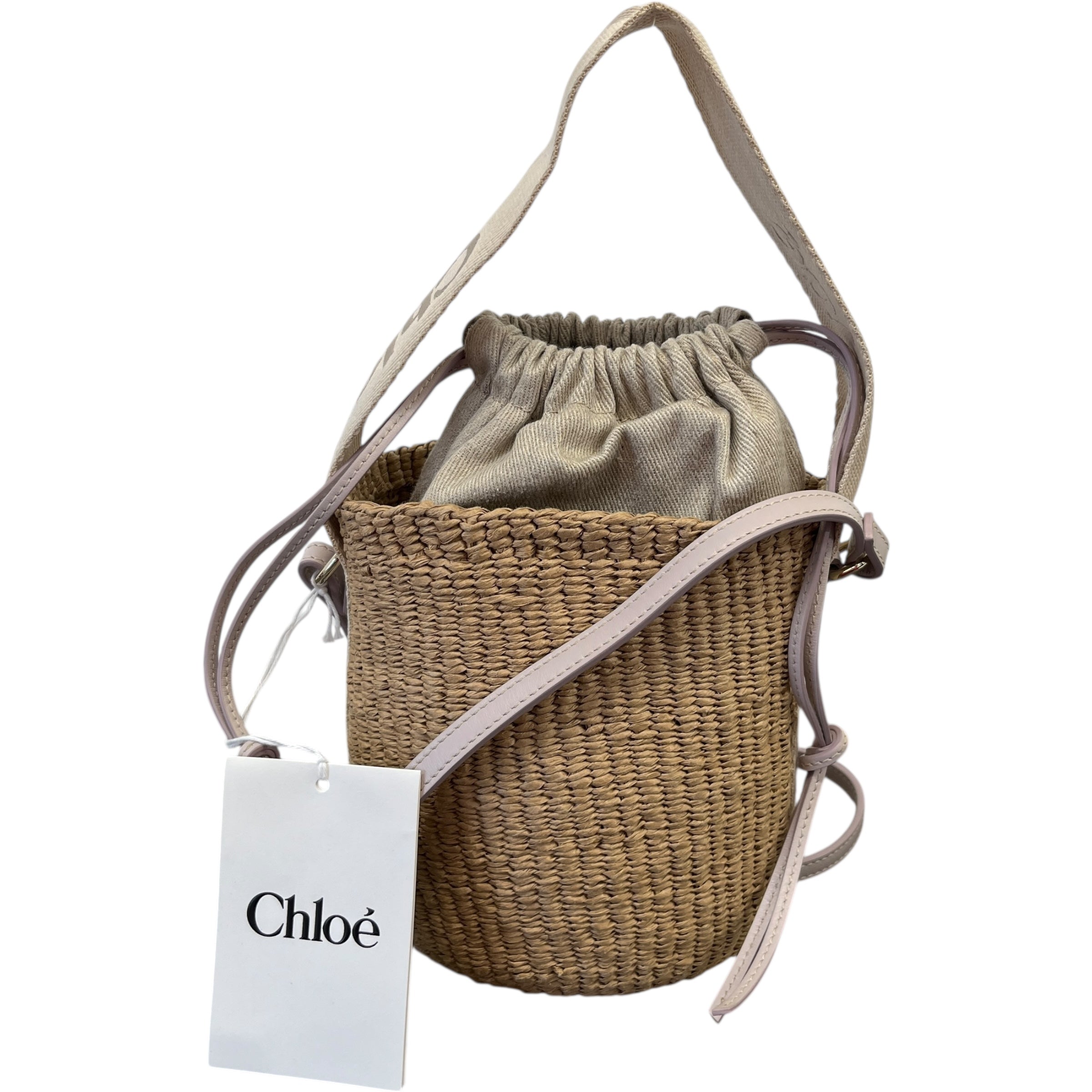 Women's Small Woody Basket Bag Beige