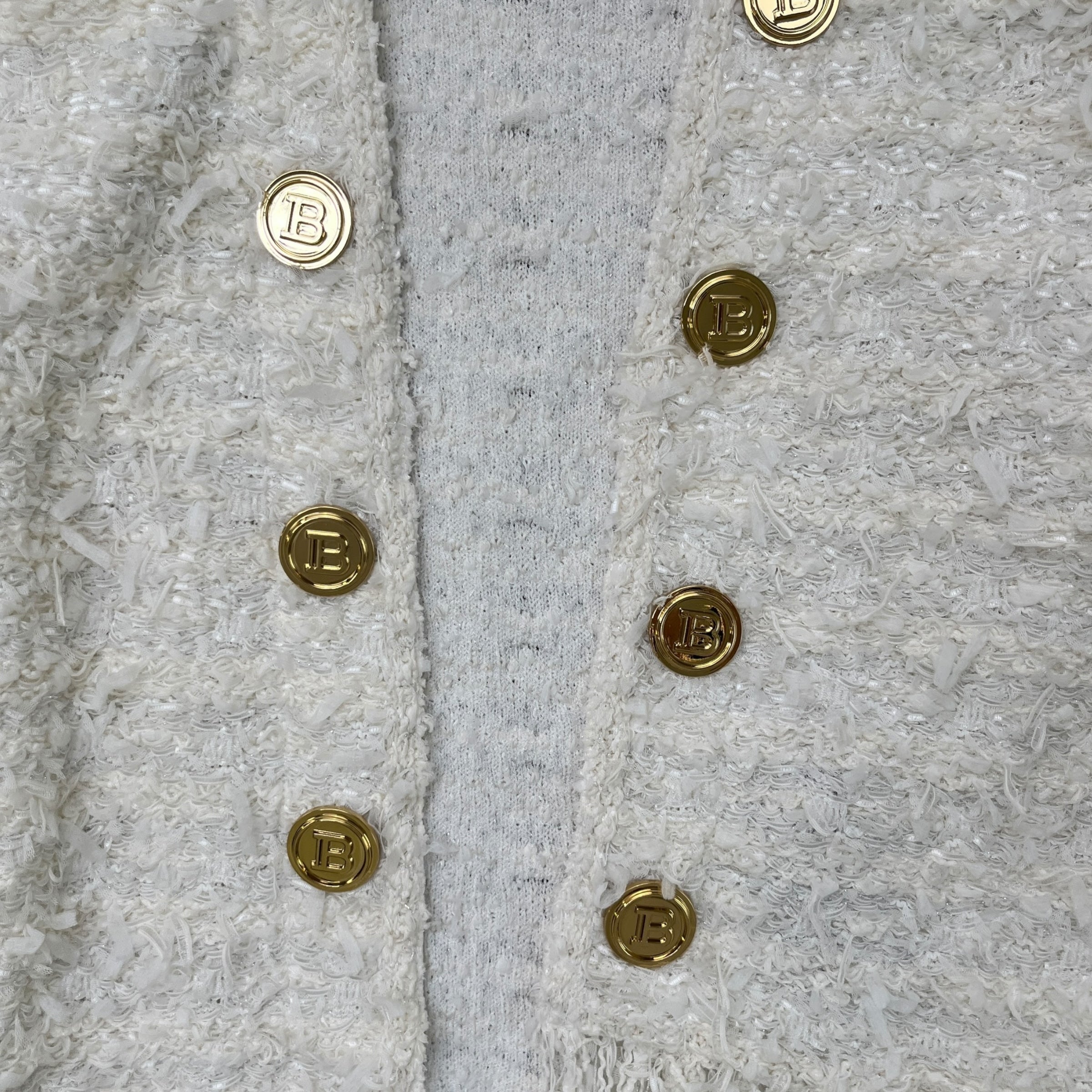 Women's Edge-To-Edge Tweed Fr 42 / Uk 14 Jacket White Size XL