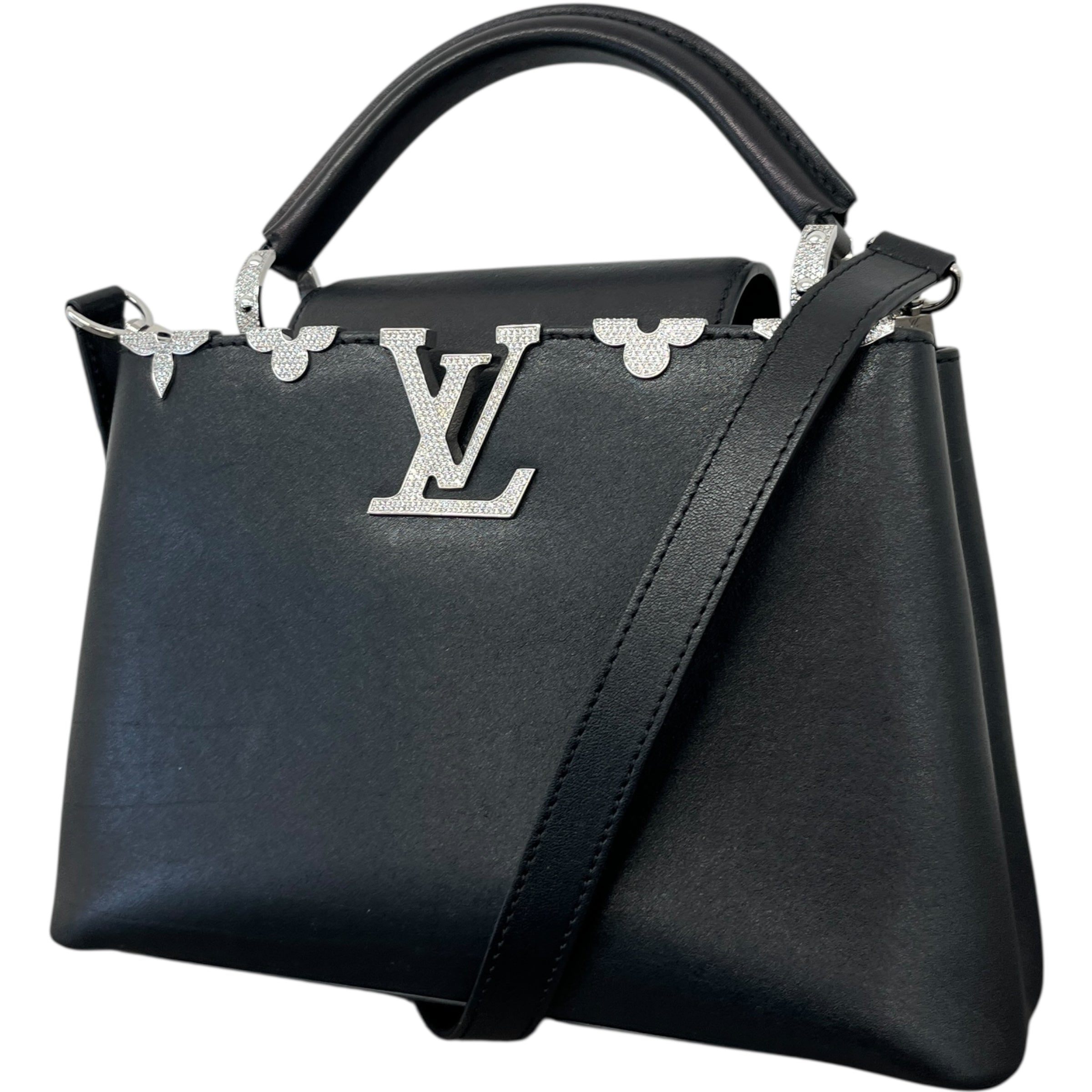 Women's Crystal Flowers Capucines Bb Handbag Black