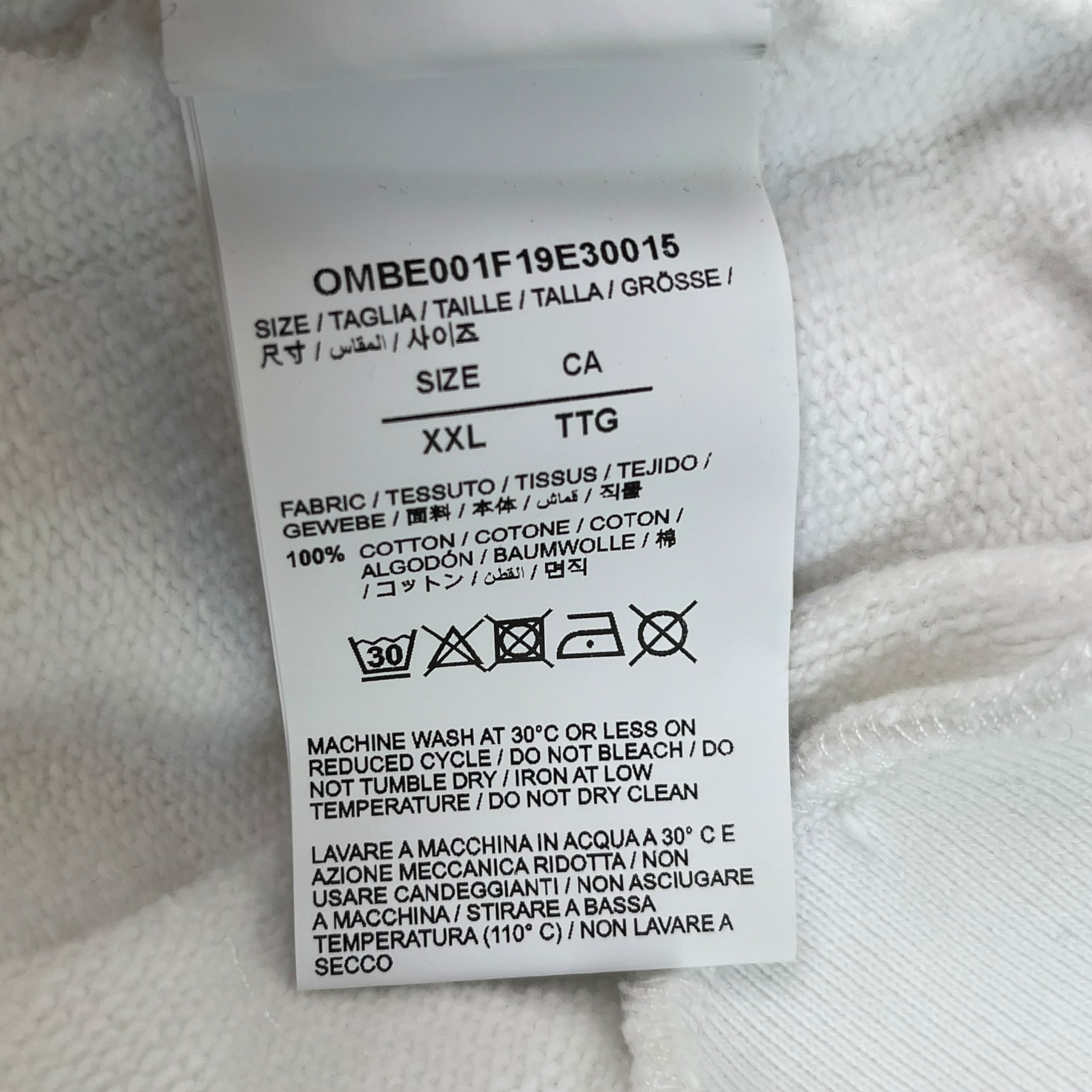 Men's Graphic Print Hoodie White Size XXL