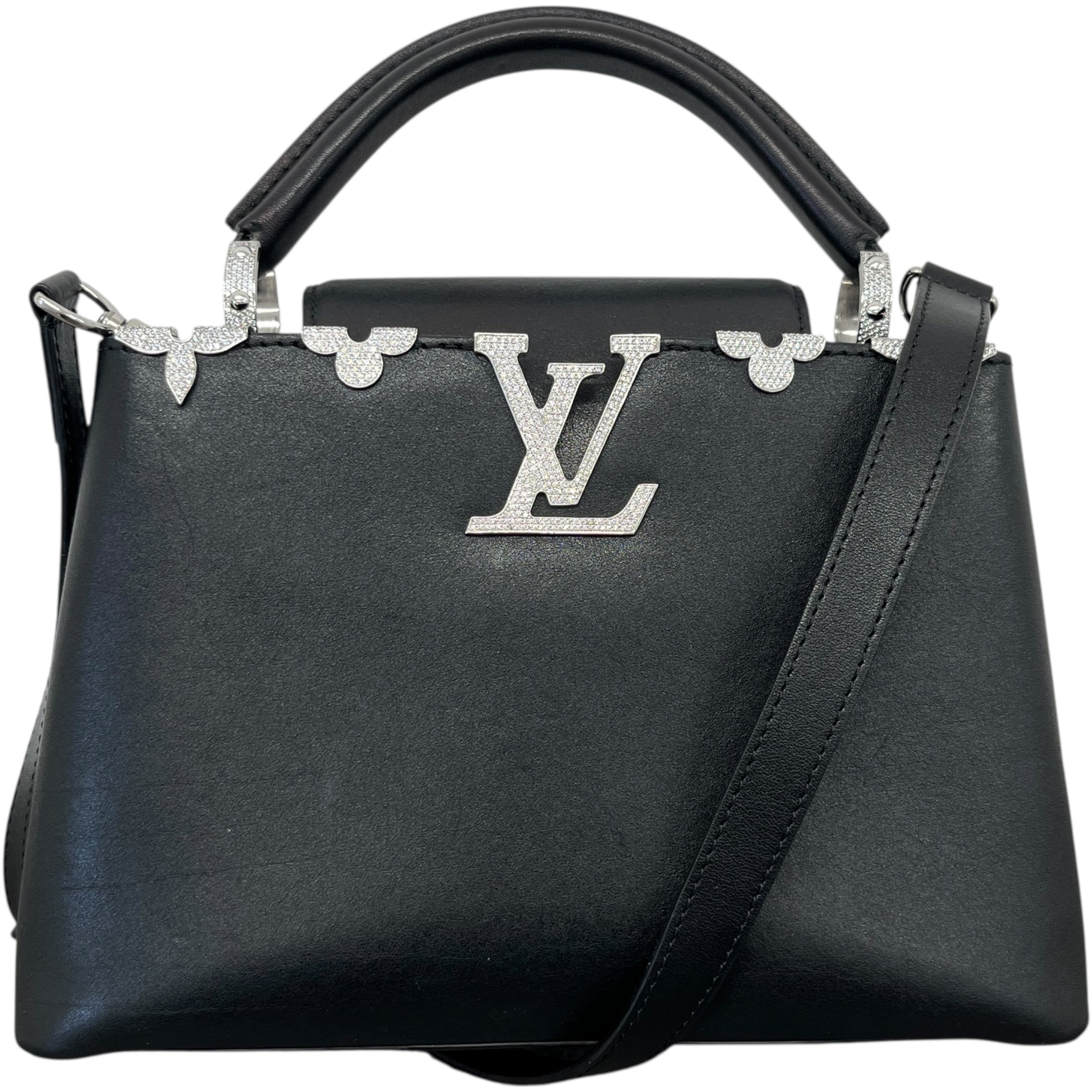 Women's Crystal Flowers Capucines Bb Handbag Black