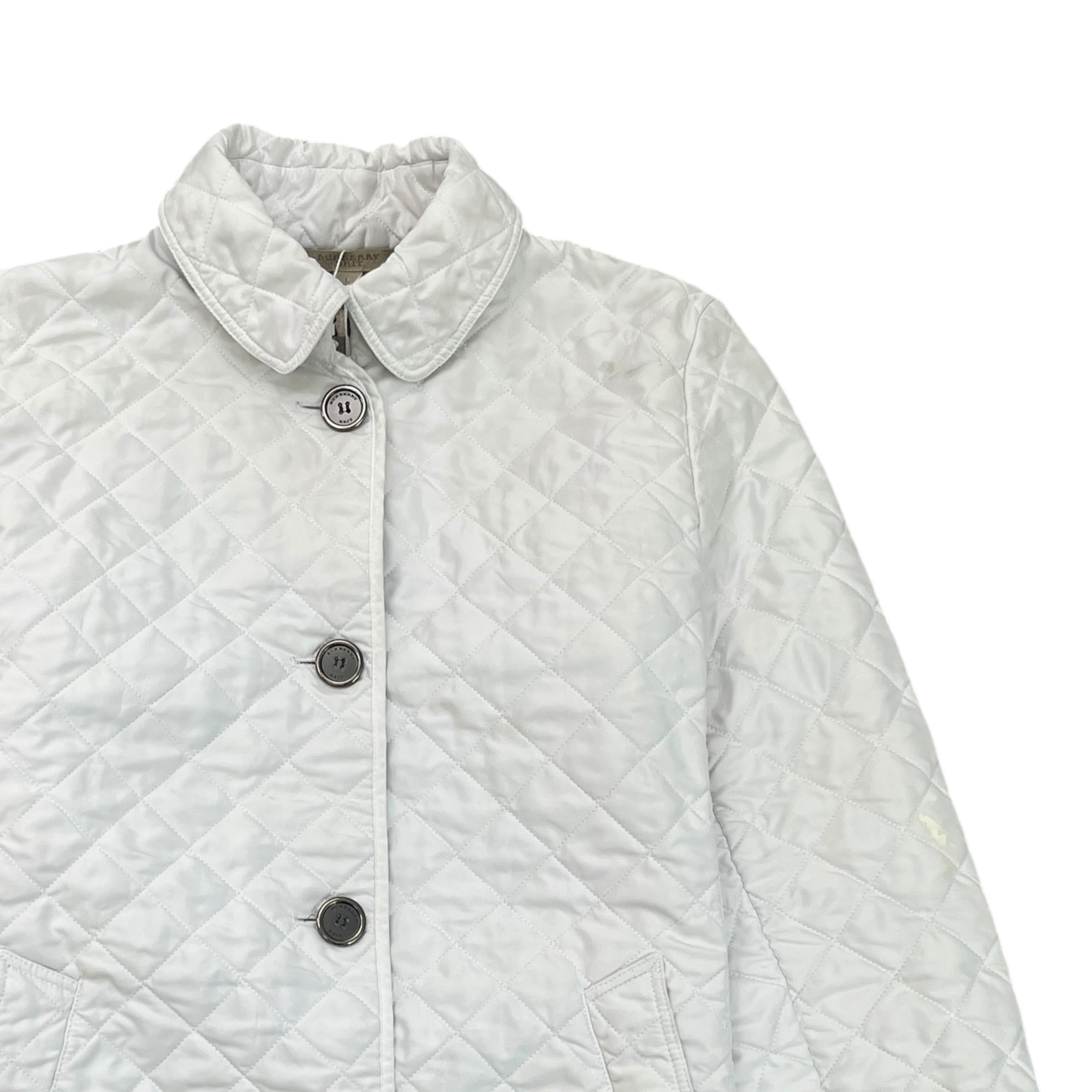 Women's Quilted Nova Check Down Jacket White Size L