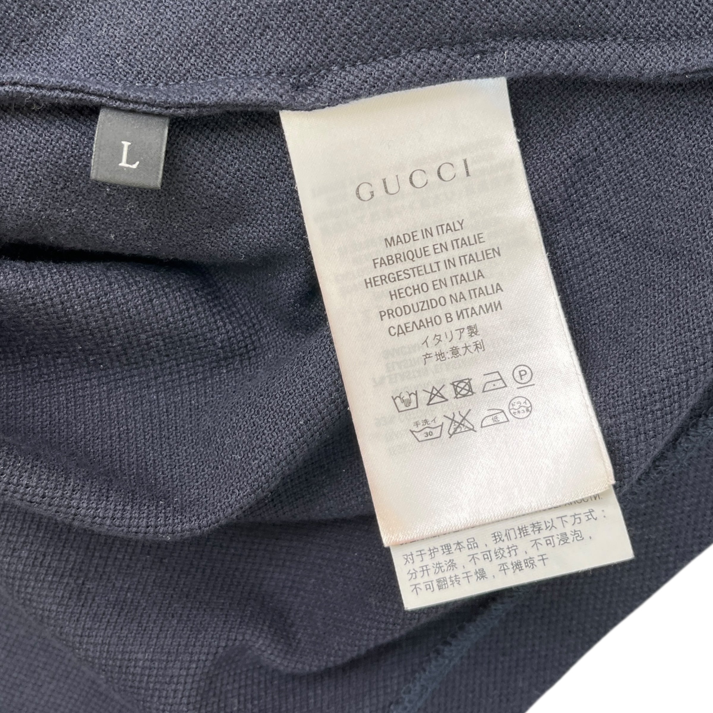 Men's Web Collar Polo Shirt Navy Size L