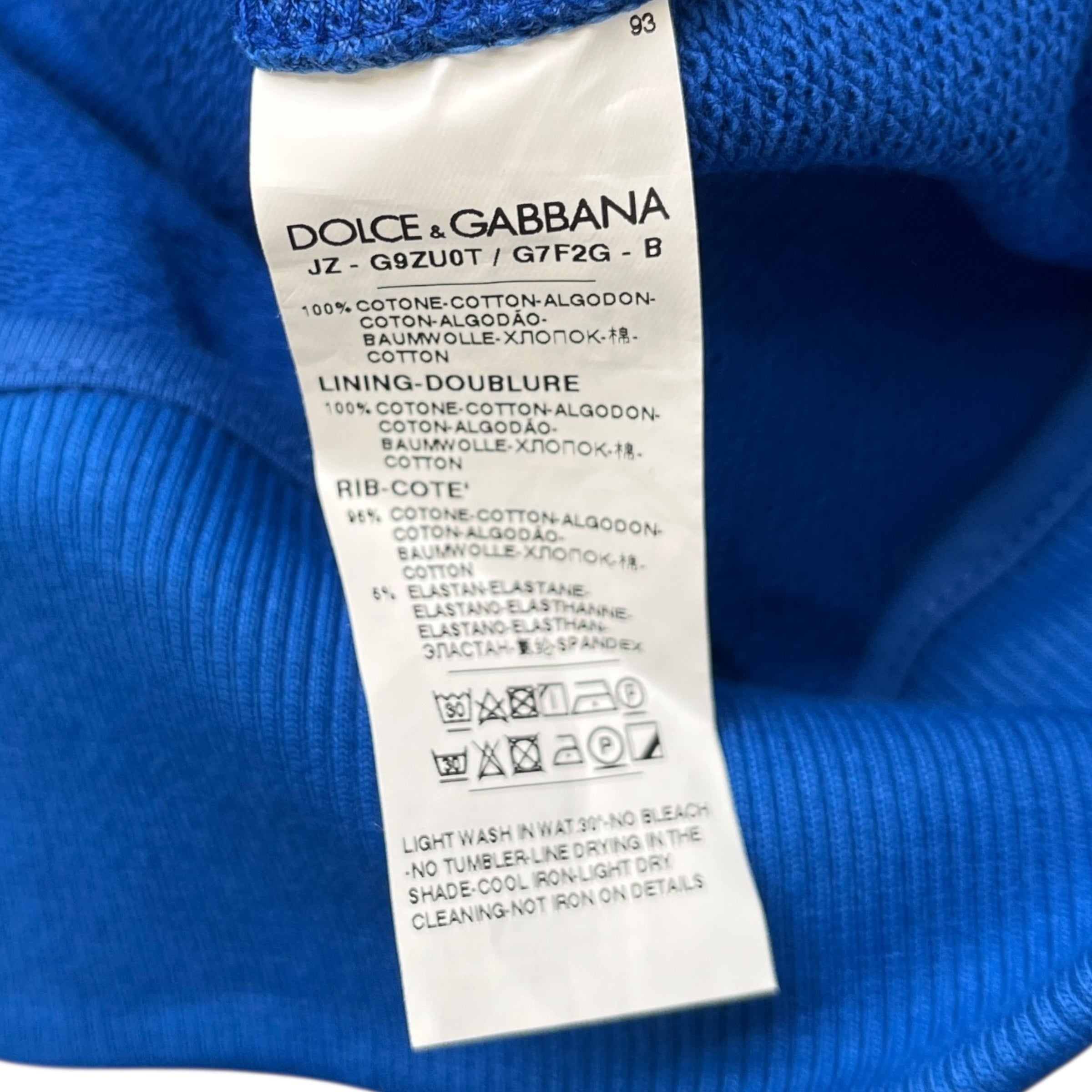Men's Plaque Logo Hoodie Blue Size XXL