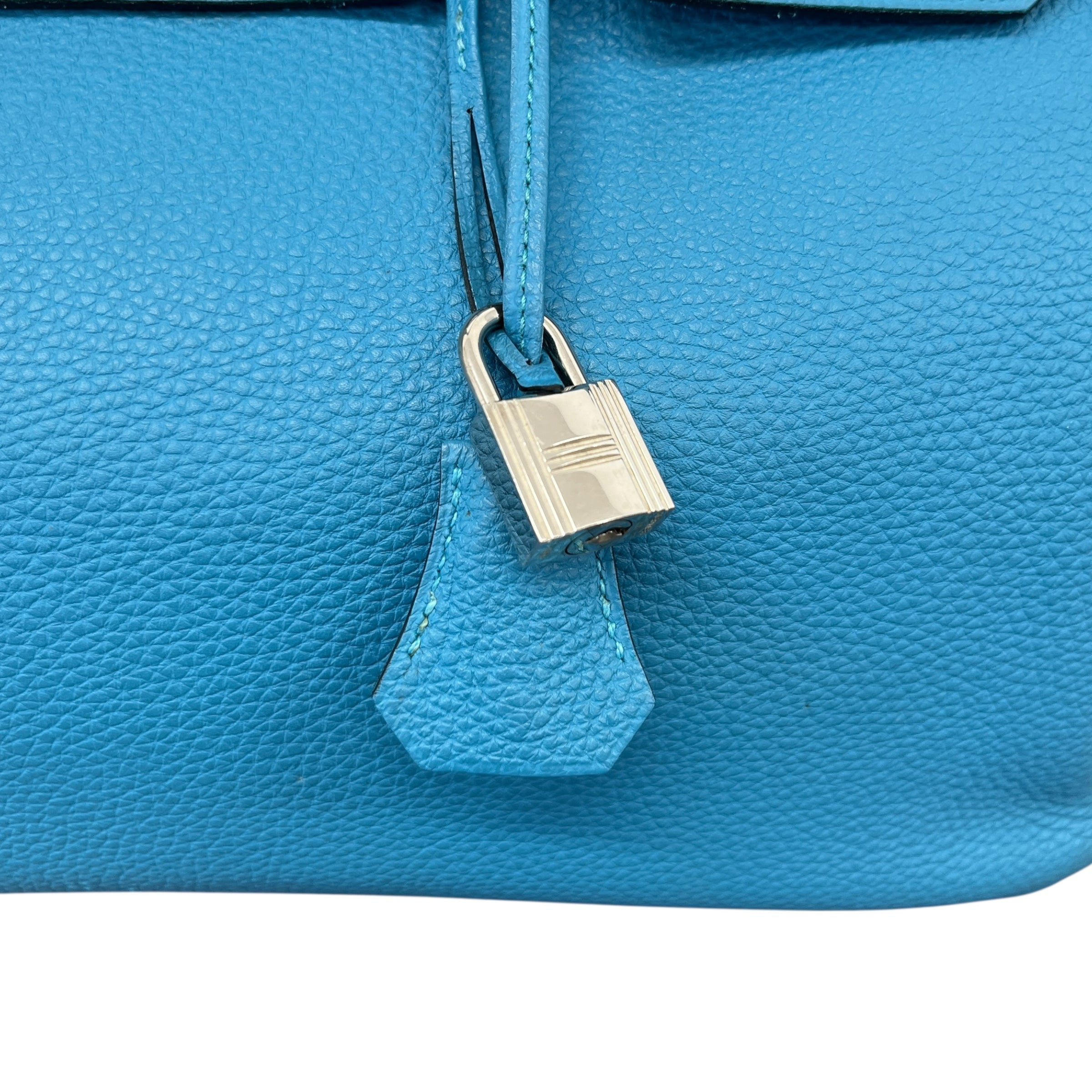 Women's Birkin 35 Clemence Blue Jean Handbag Blue