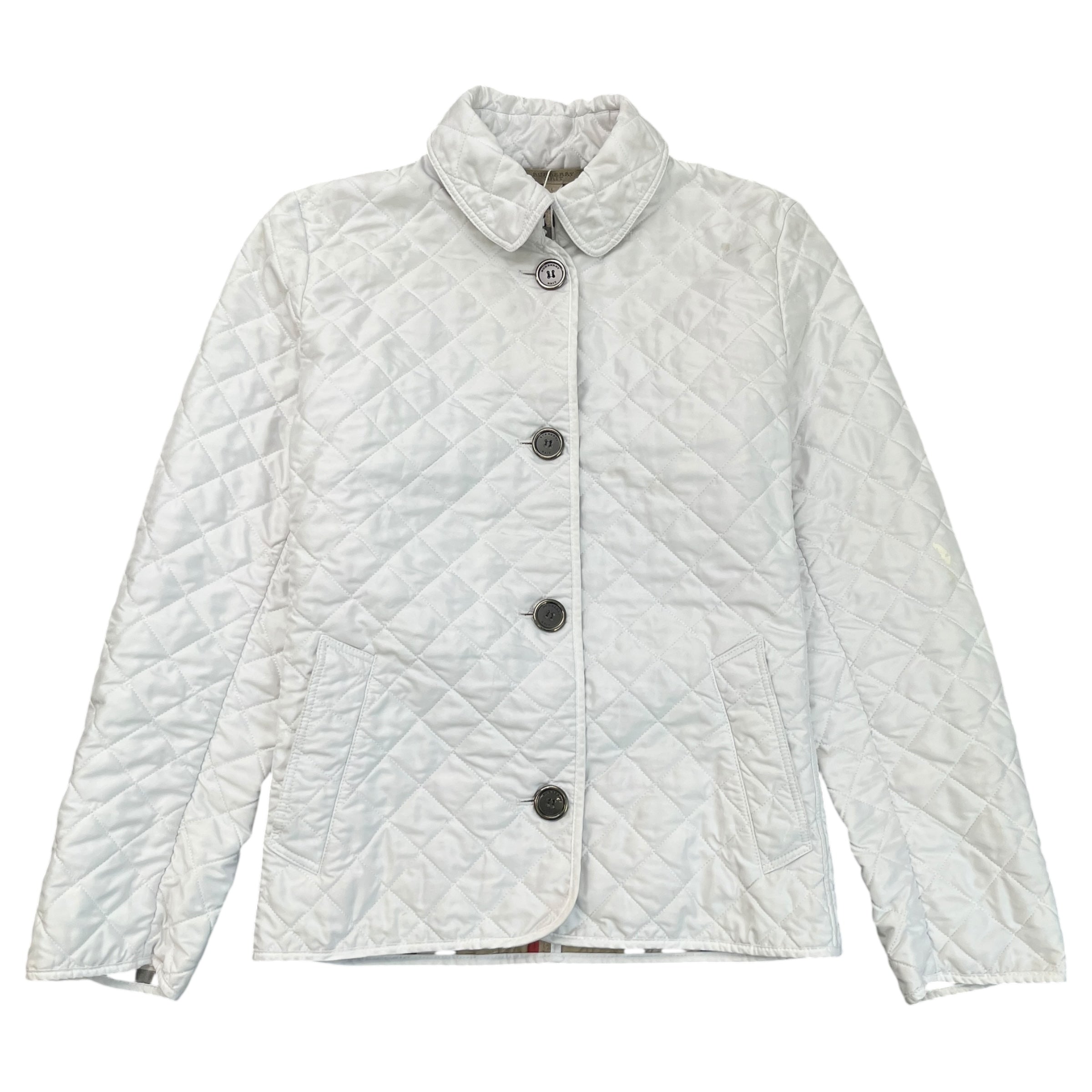 Women's Quilted Nova Check Down Jacket White Size L