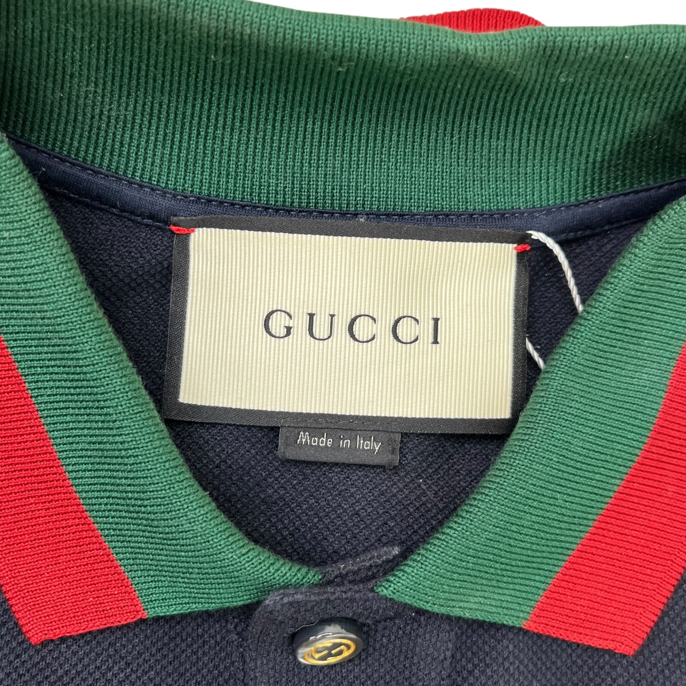 Men's Web Collar Polo Shirt Navy Size L