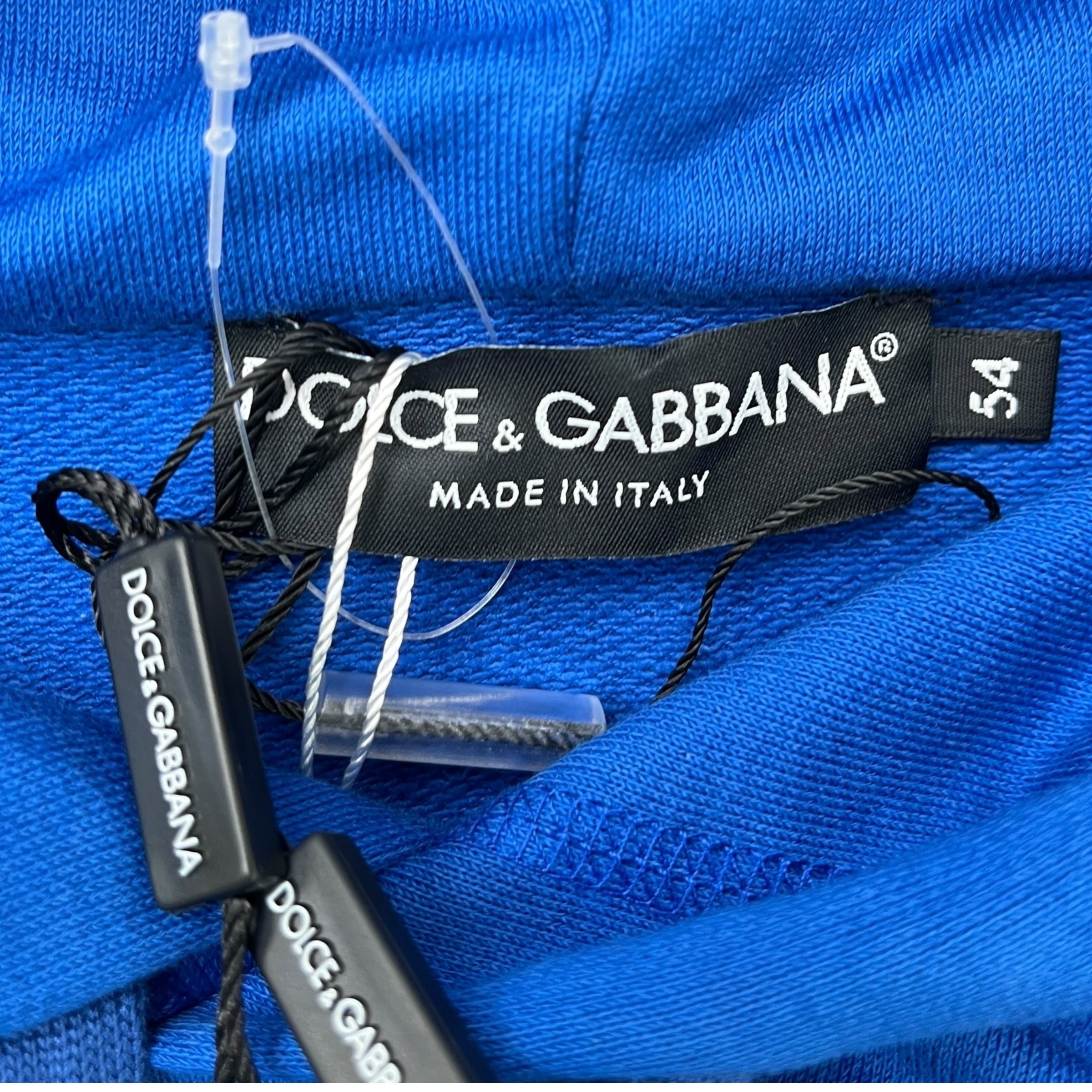 Men's Plaque Logo Hoodie Blue Size XXL
