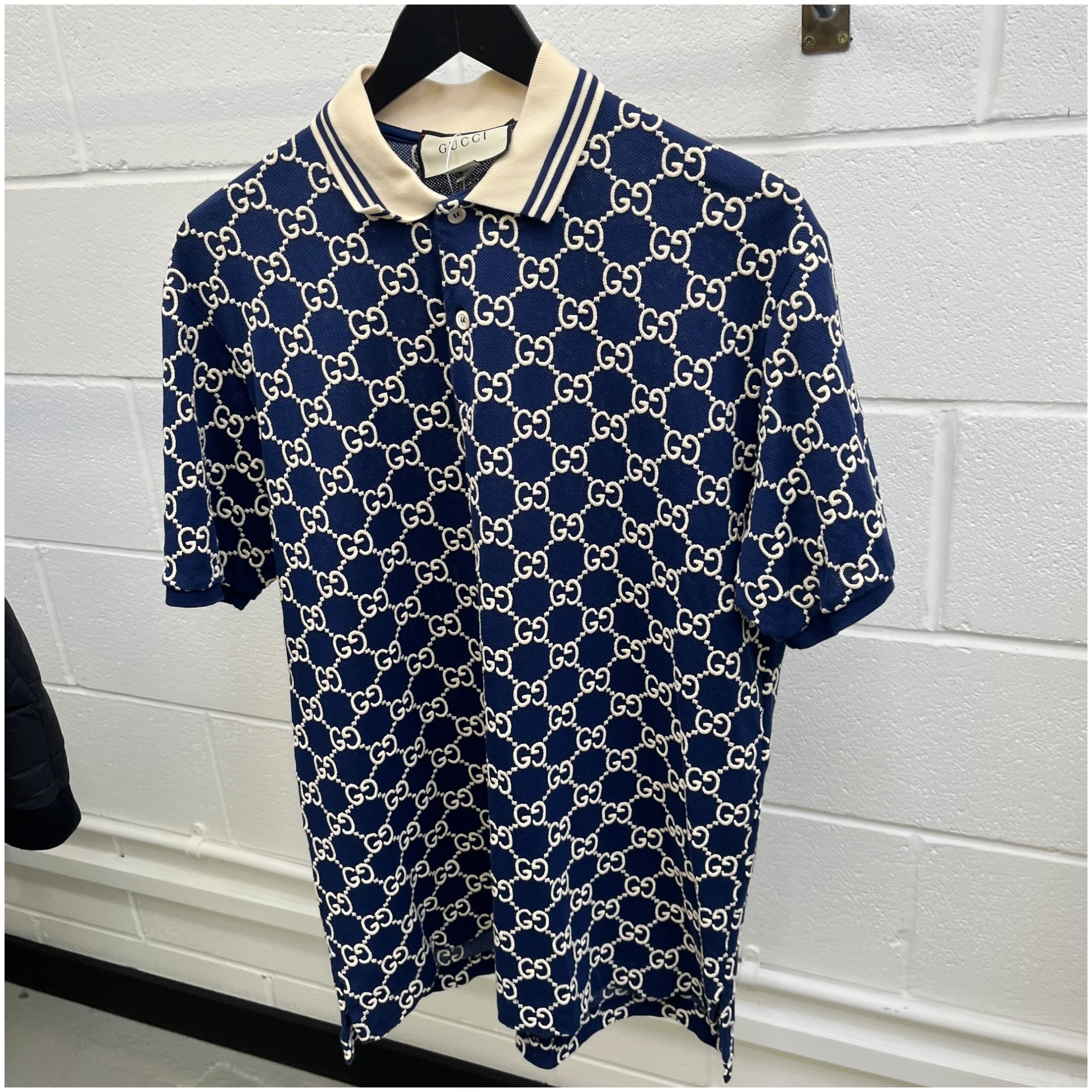 Men's Gg Maxi Polo Shirt Navy Size XL