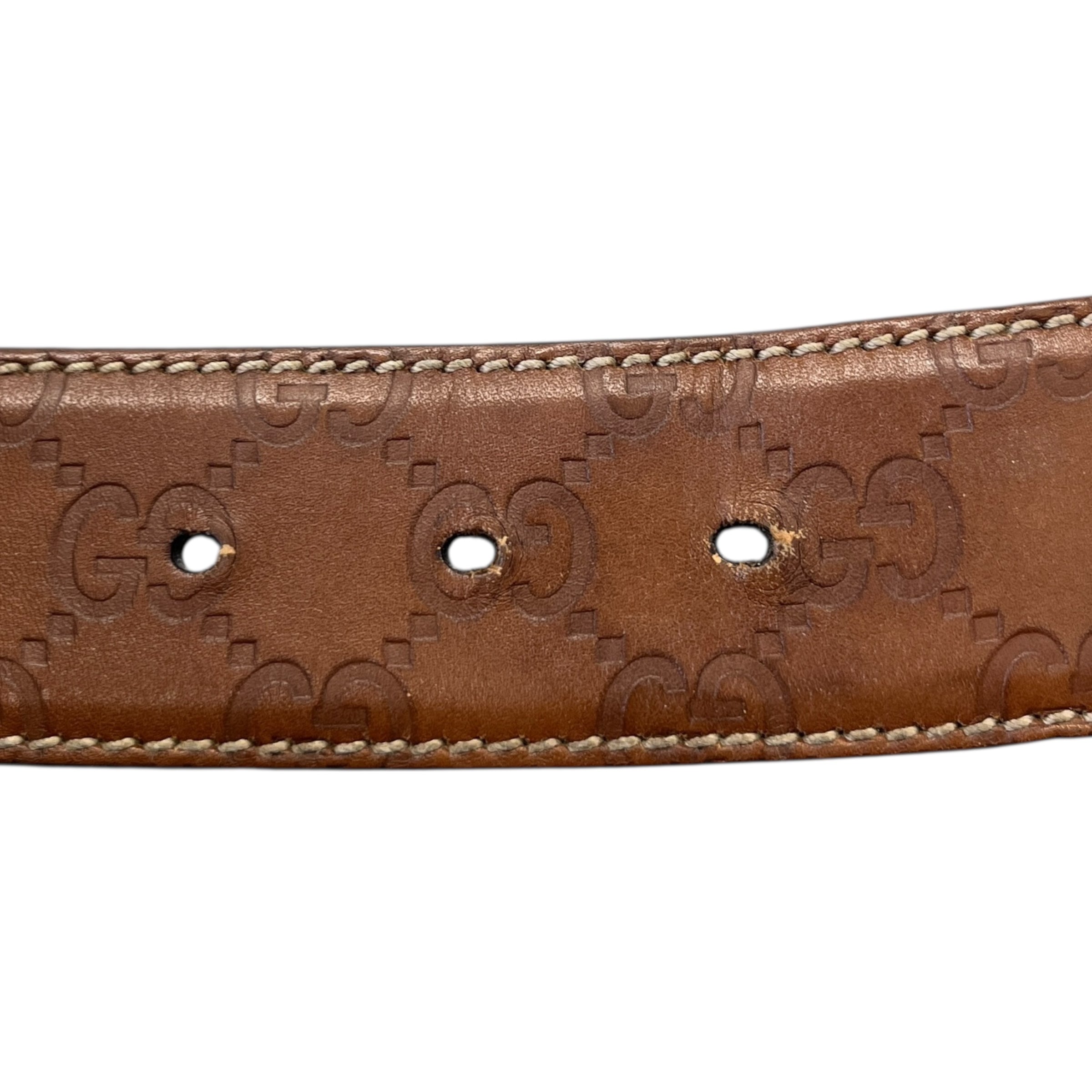 Men's Interlocking G Belt Brown Size Waist 30"