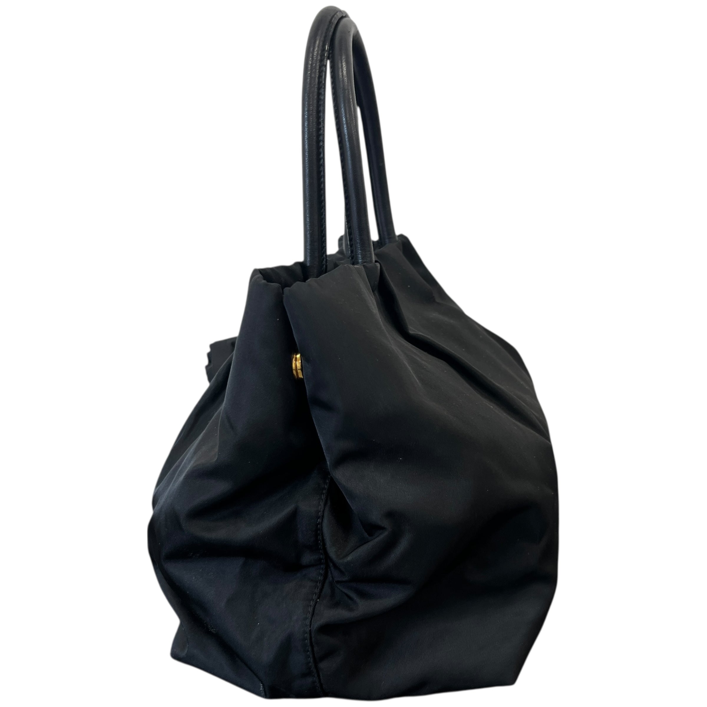 Women's Nylon Roses Handbag Black