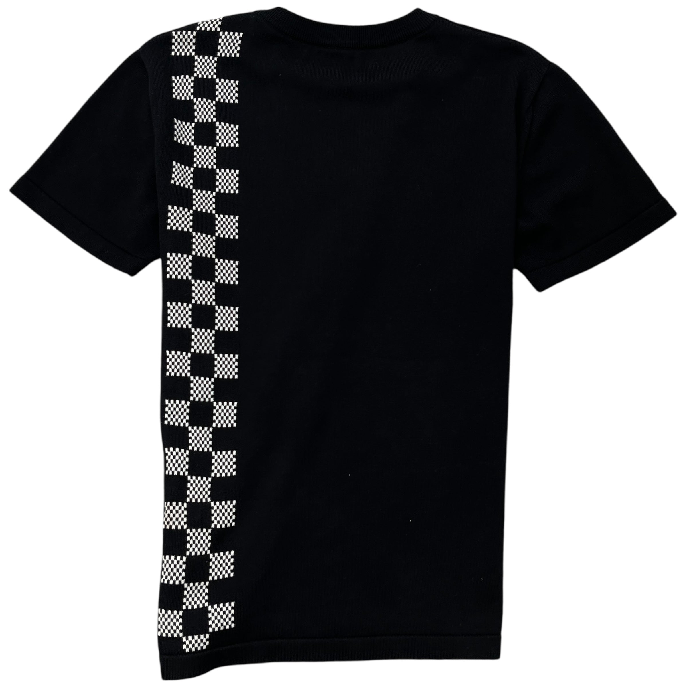 Men's Damier Stripe Jacquard T-Shirt Black Size XS