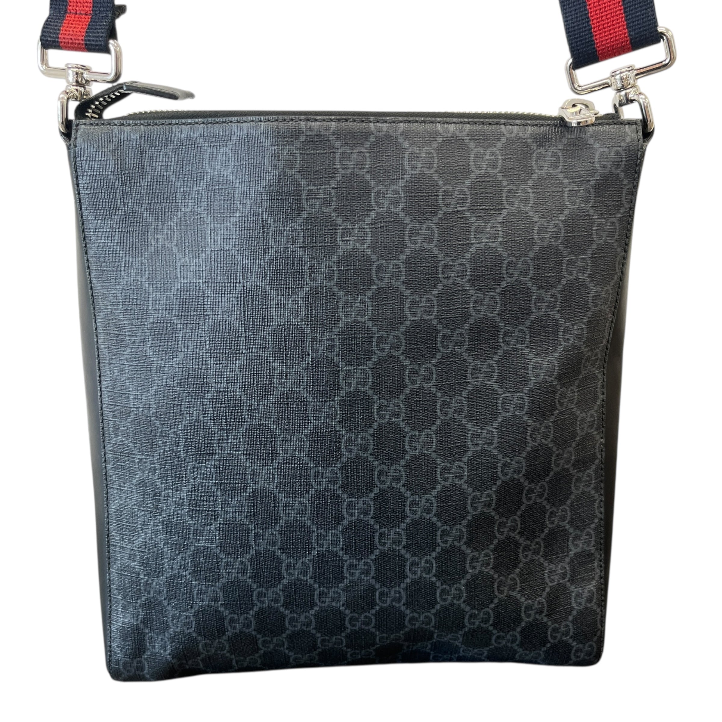 Men's Gg Supreme Web Messenger Bag Black