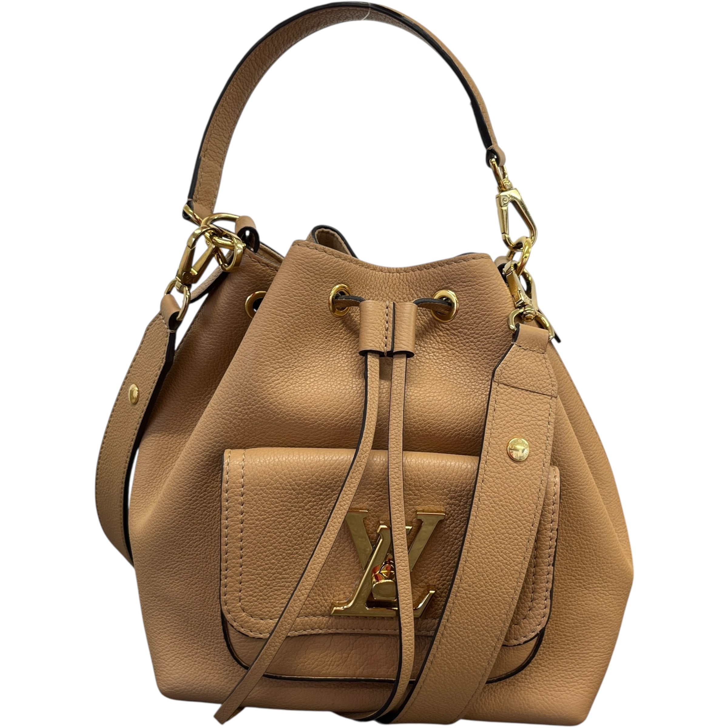 Women's Lock Me Bucket Bag Beige