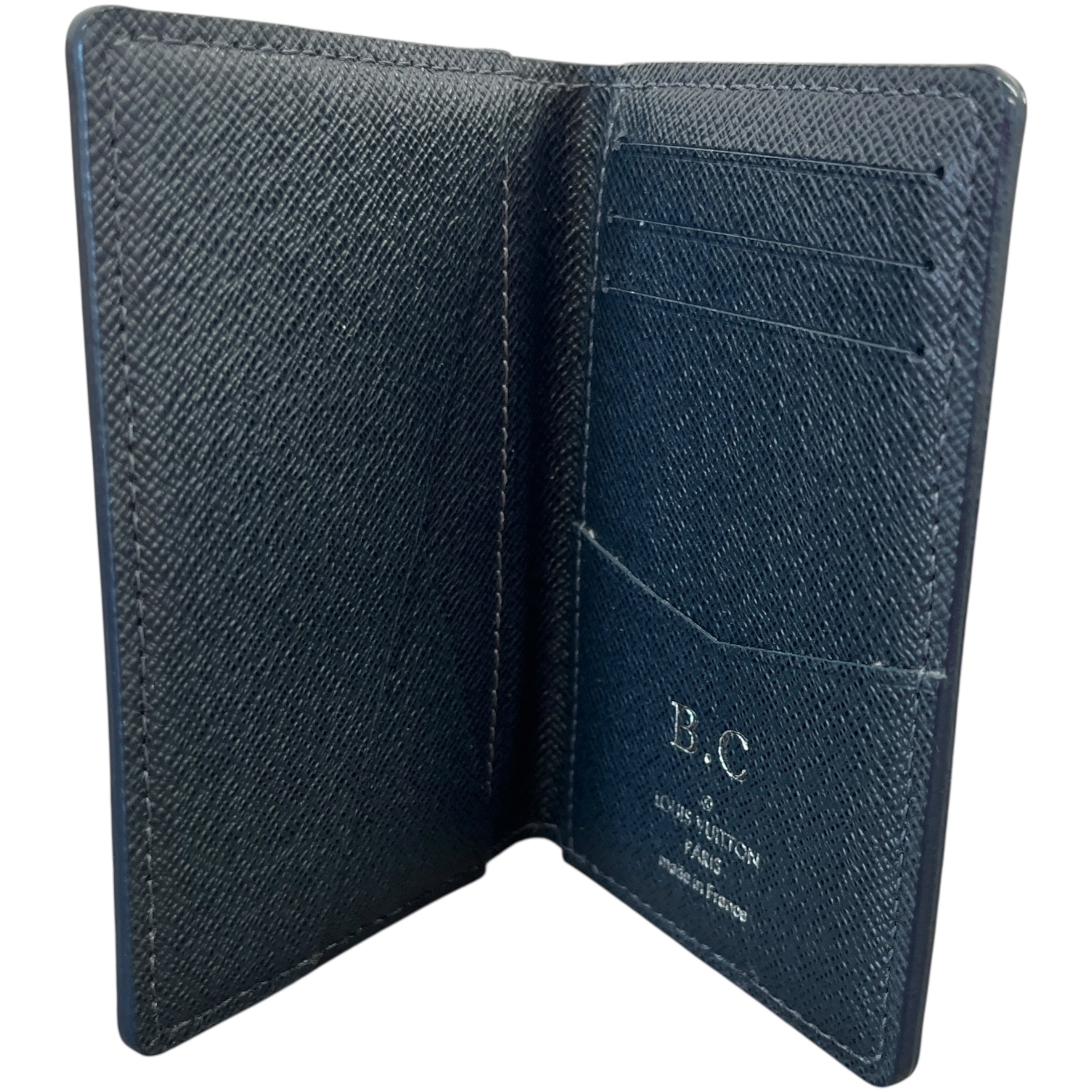 Men's Monogram Colbalt Navy Pocket Organiser Card Holder Navy