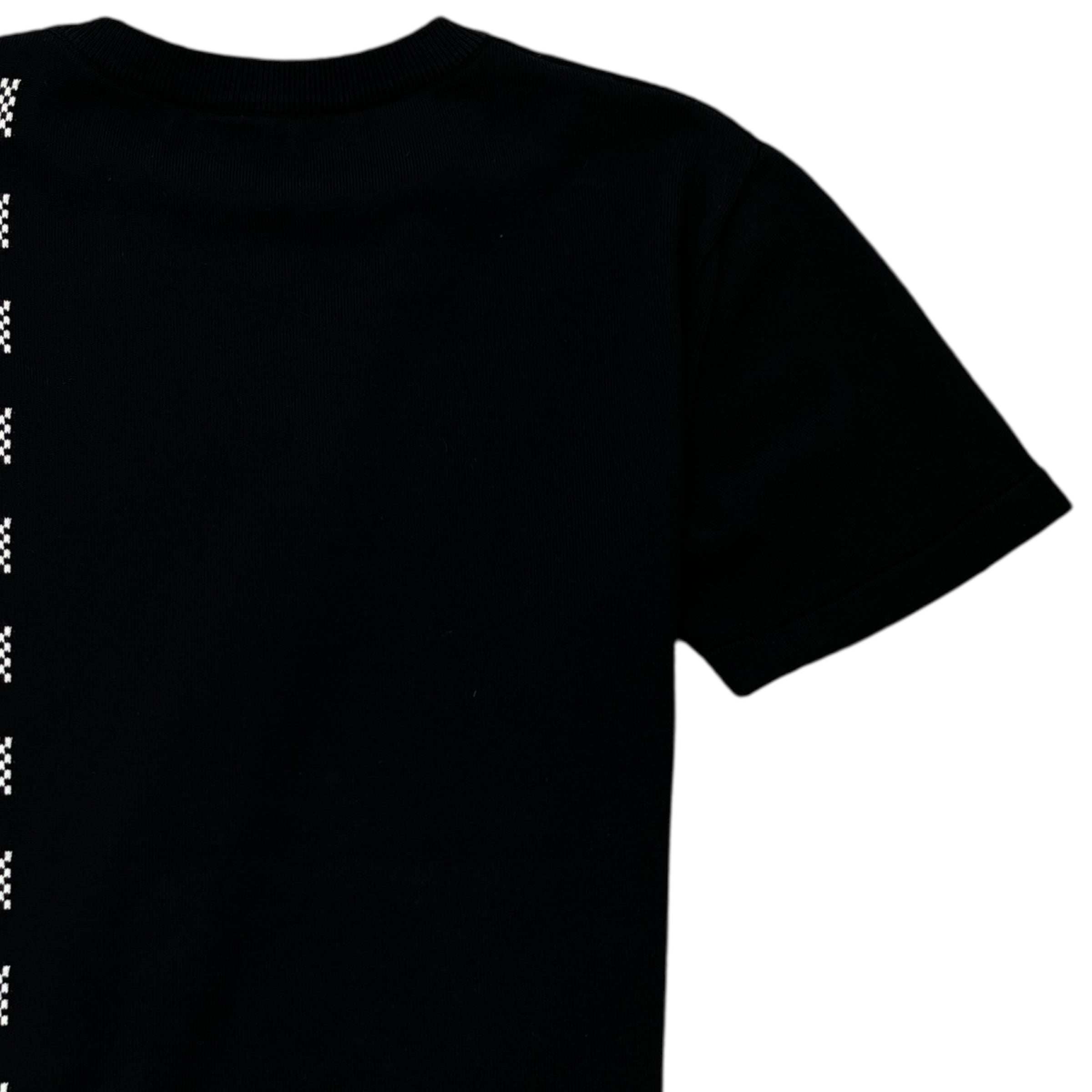 Men's Damier Stripe Jacquard T-Shirt Black Size XS