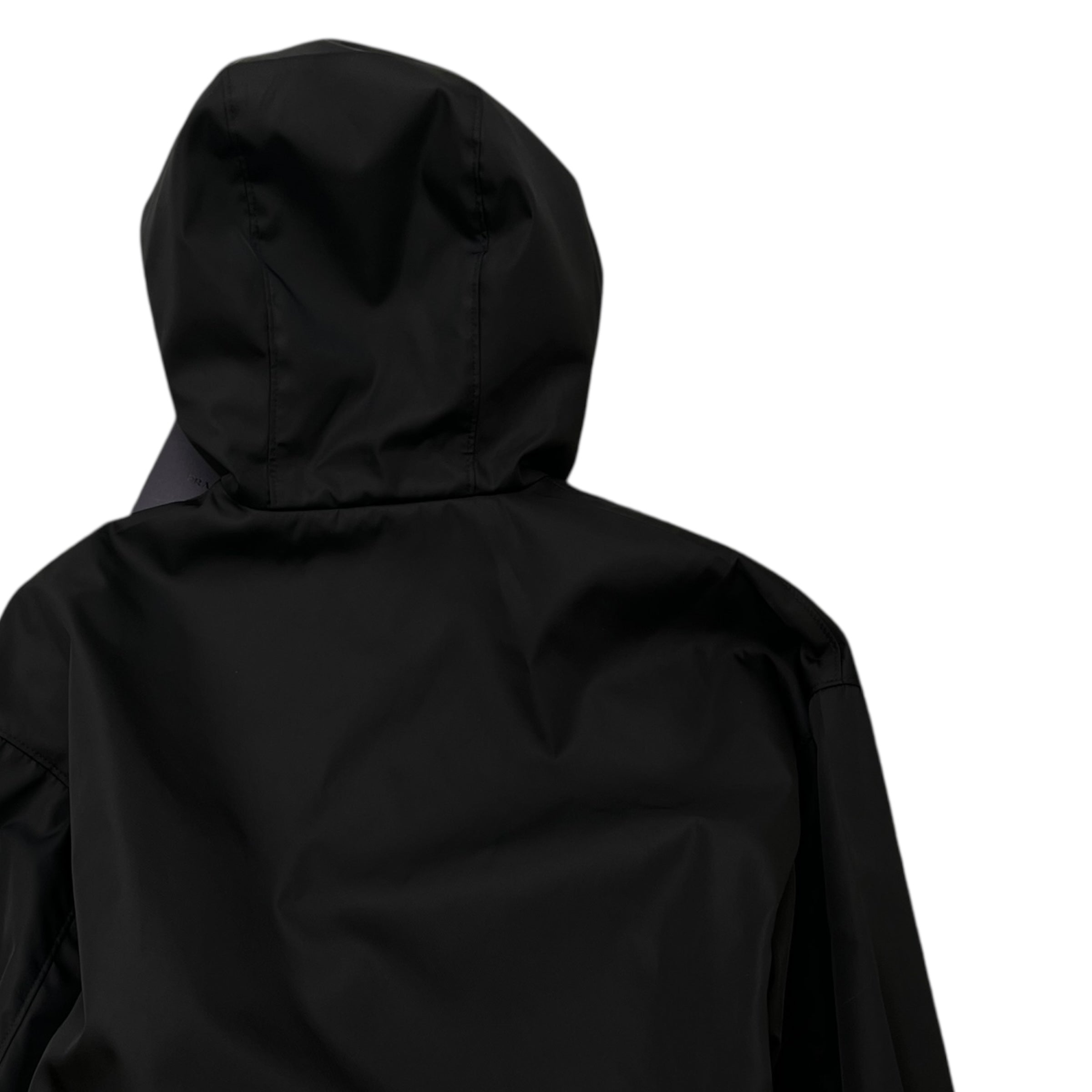 Women's Re-Nylon Plaque Logo Windbreaker Black Size IT 38 / UK 6