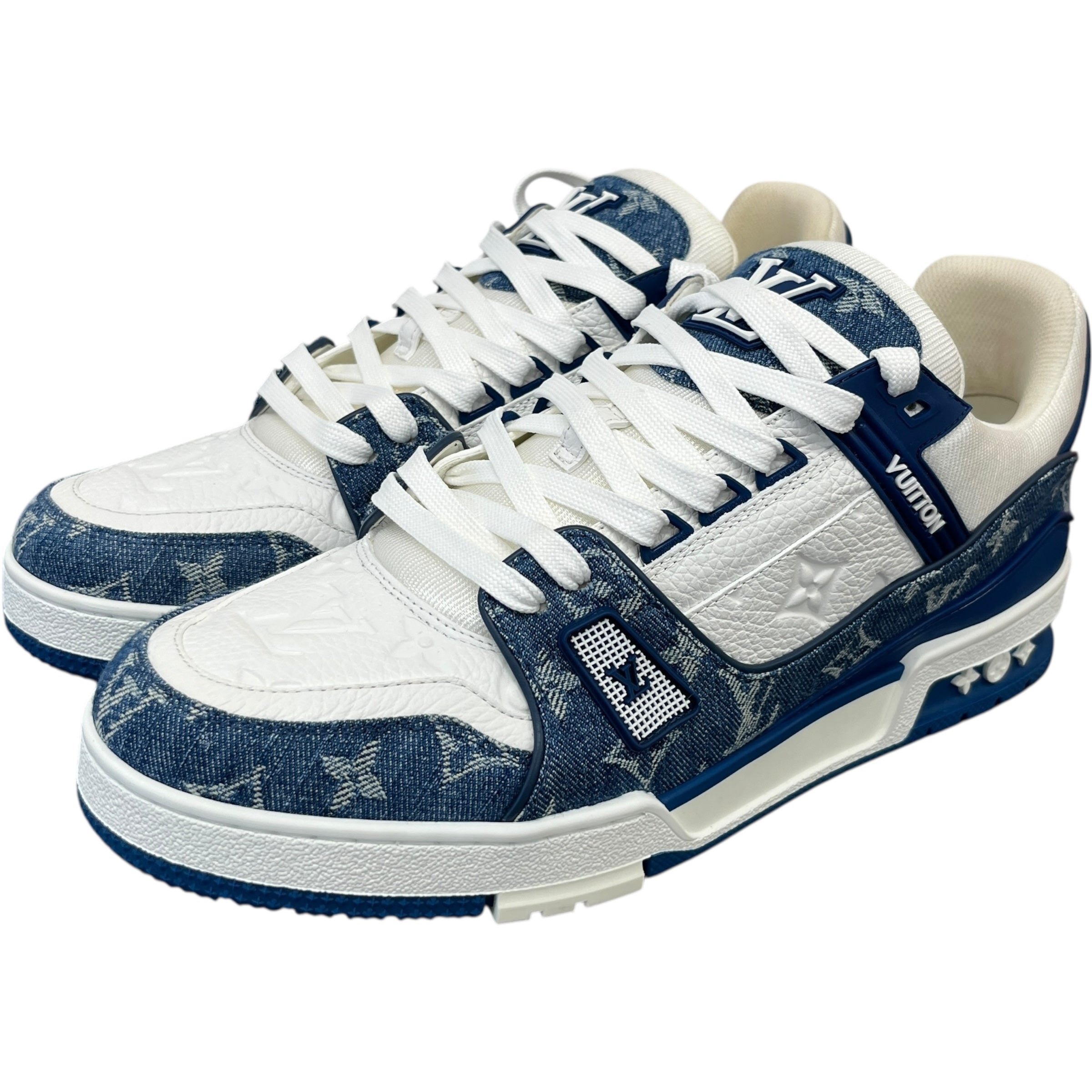 Men's Lv Denim Low Trainers Blue Size EU 43.5 / UK 9.5