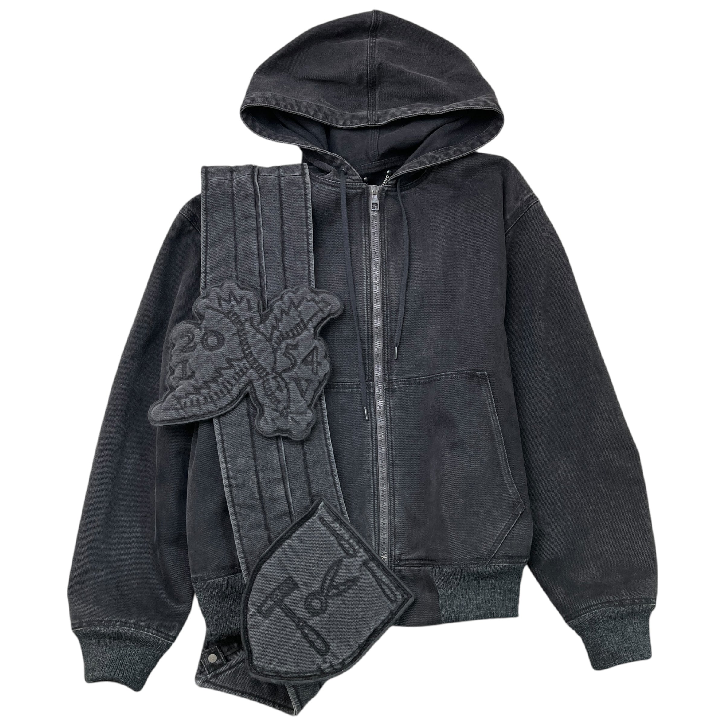 Men's Applique Detail Zip-Up Jacket Black Size IT 44 / XS