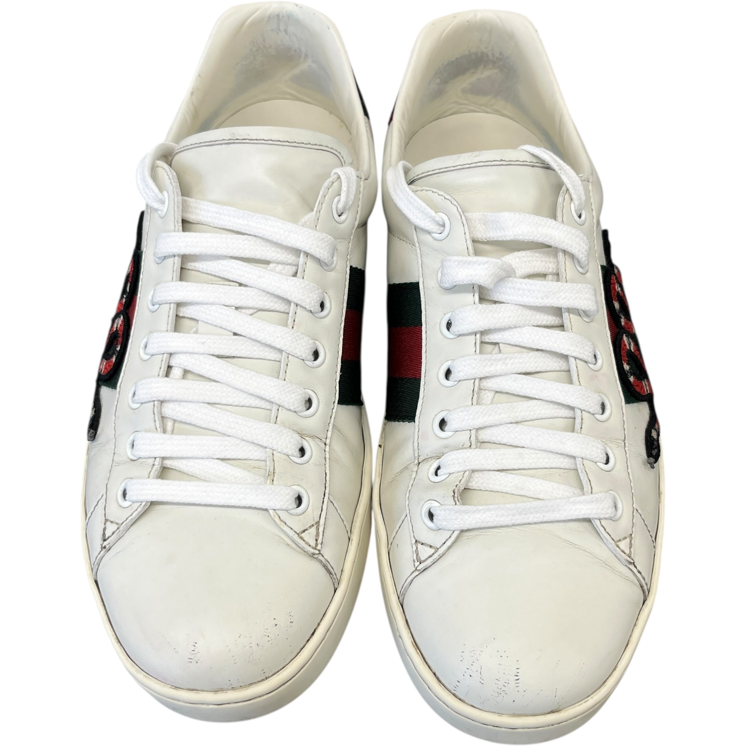 Men's Ace Embroidered Snake Low Trainers White Size EU 42.5 / UK 8.5