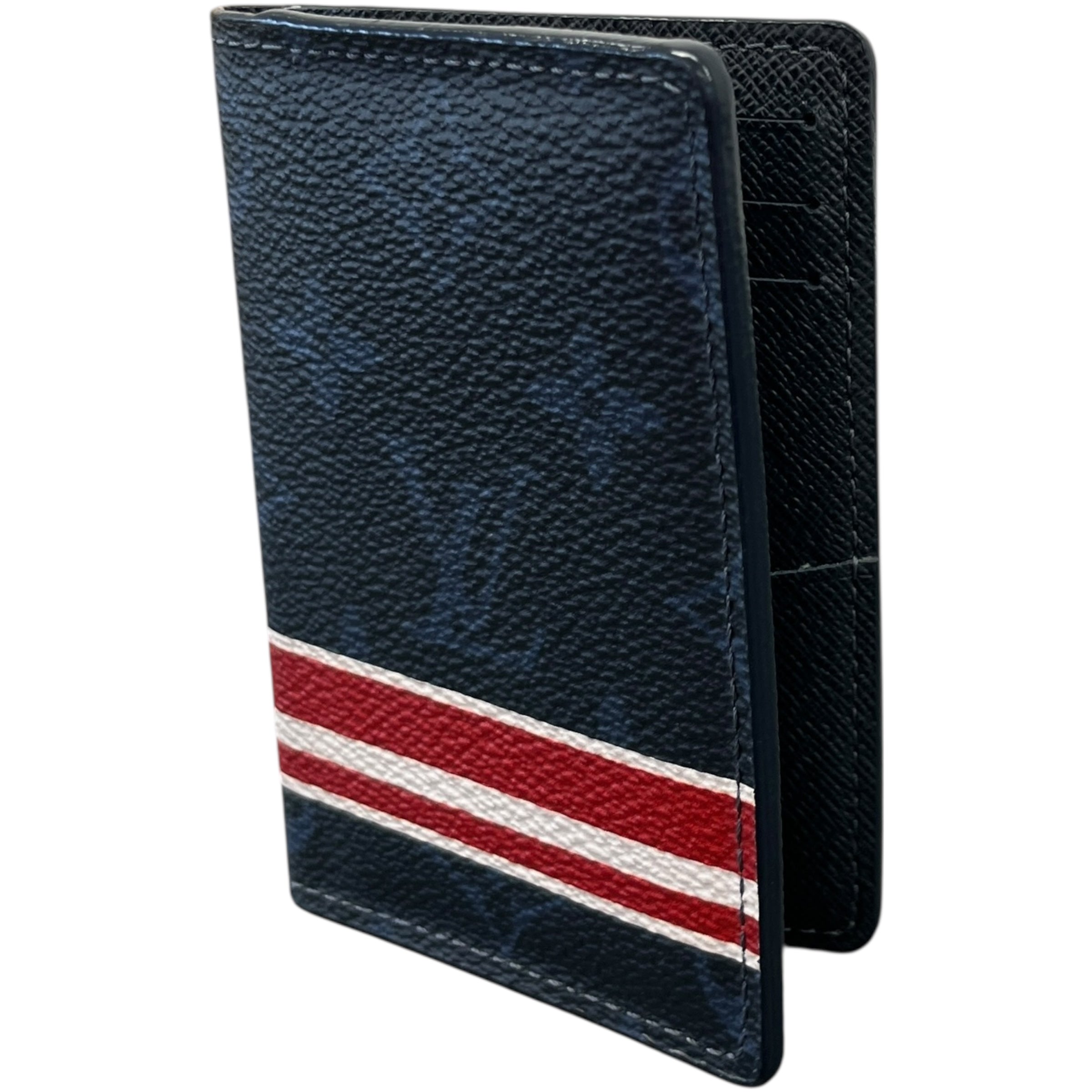 Men's Monogram Colbalt Navy Pocket Organiser Card Holder Navy