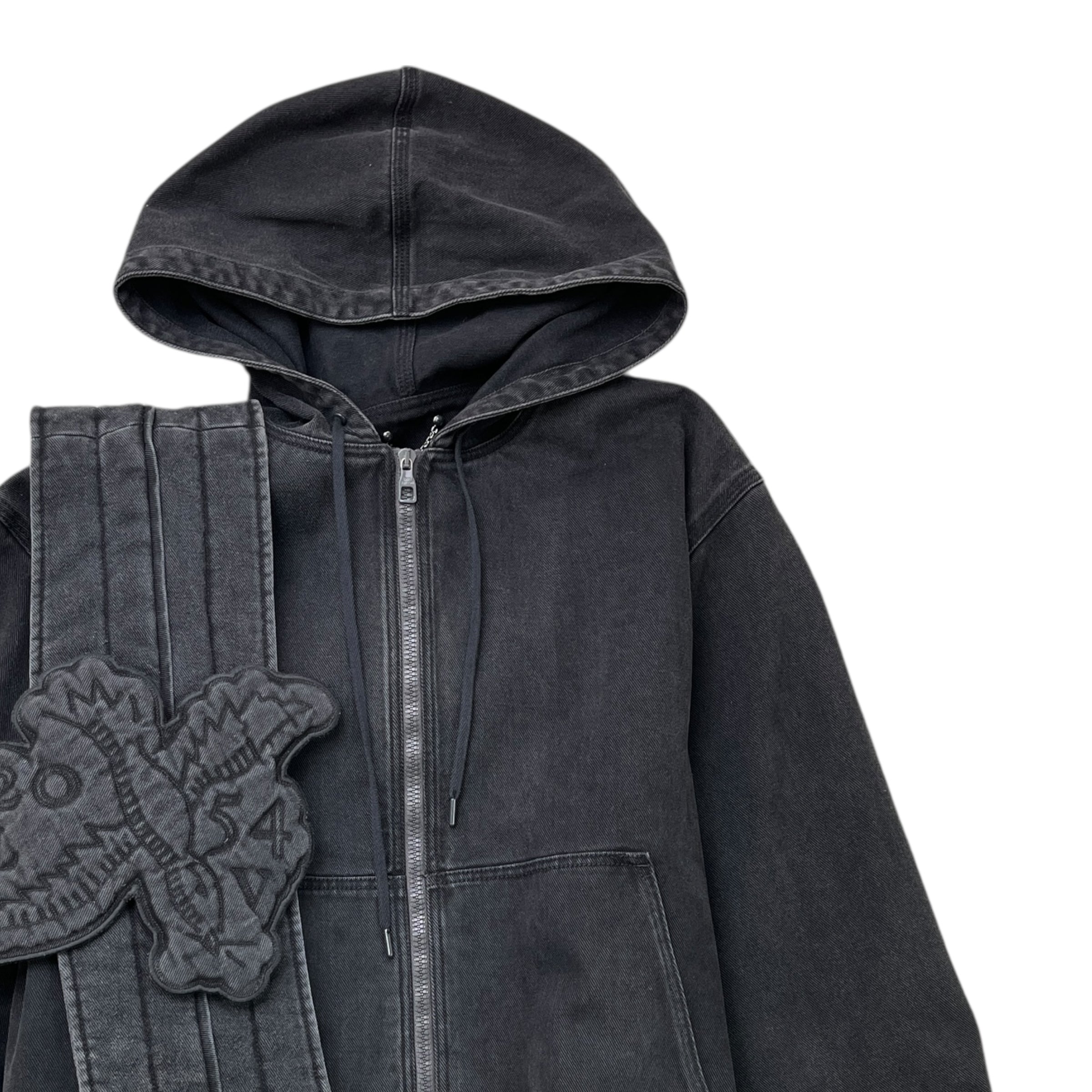 Men's Applique Detail Zip-Up Jacket Black Size IT 44 / XS