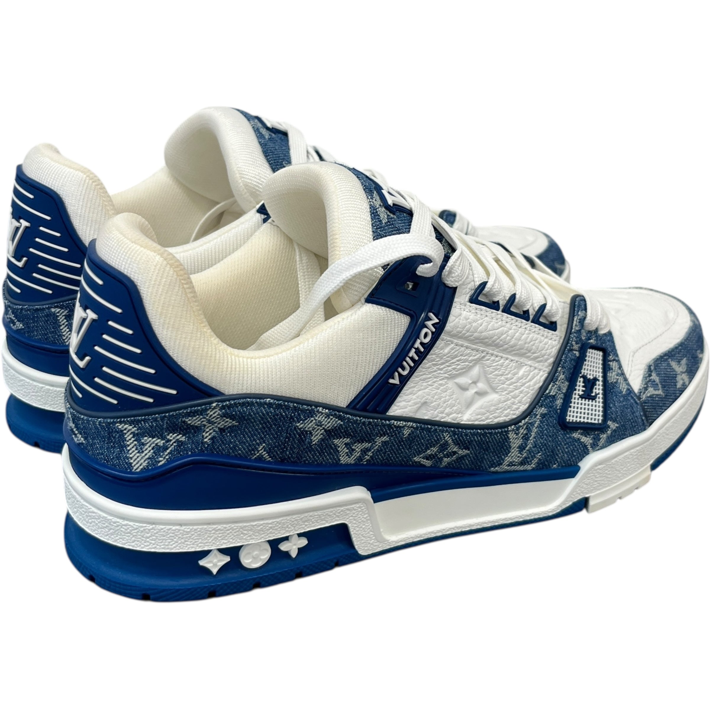 Men's Lv Denim Low Trainers Blue Size EU 43.5 / UK 9.5