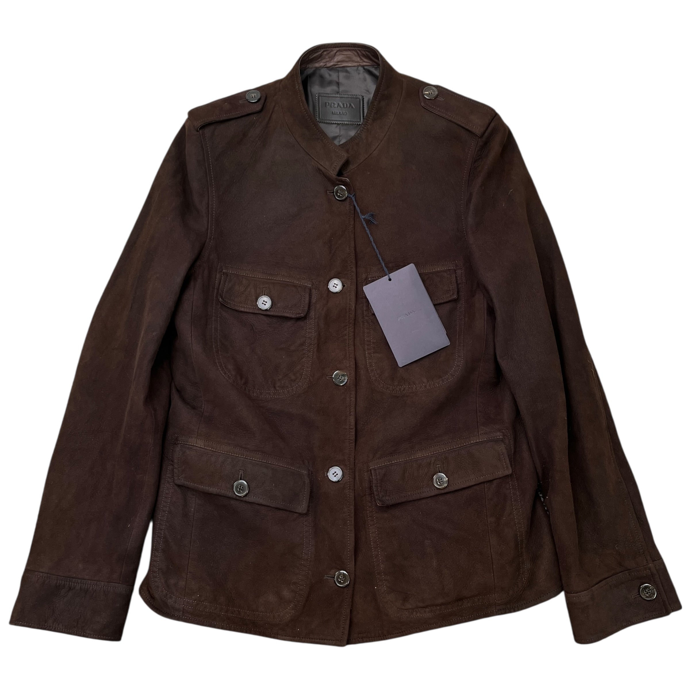 Women's Suede Utility Jacket Brown Size IT 42 / UK 10