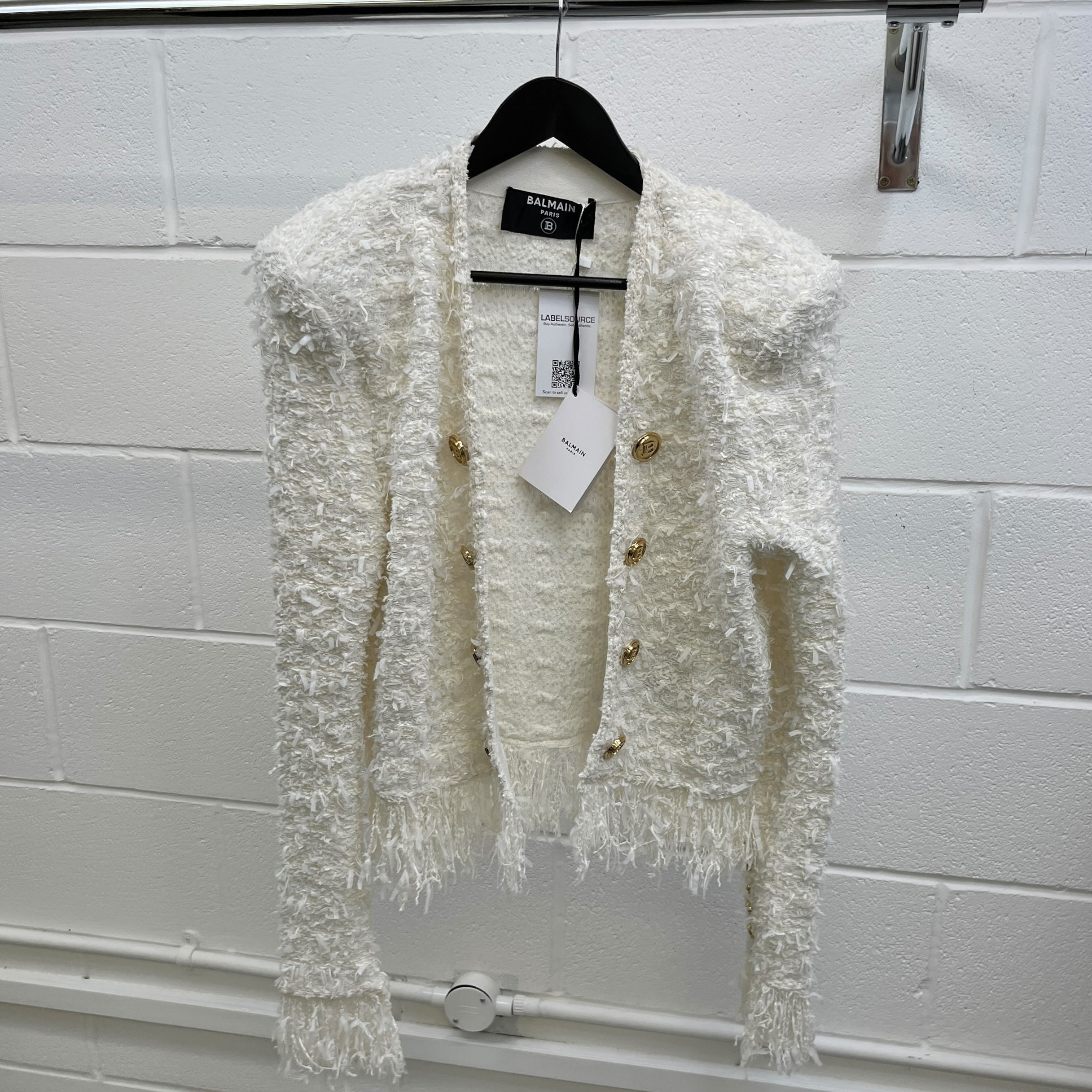 Women's Edge-To-Edge Tweed Fr 42 / Uk 14 Jacket White Size XL