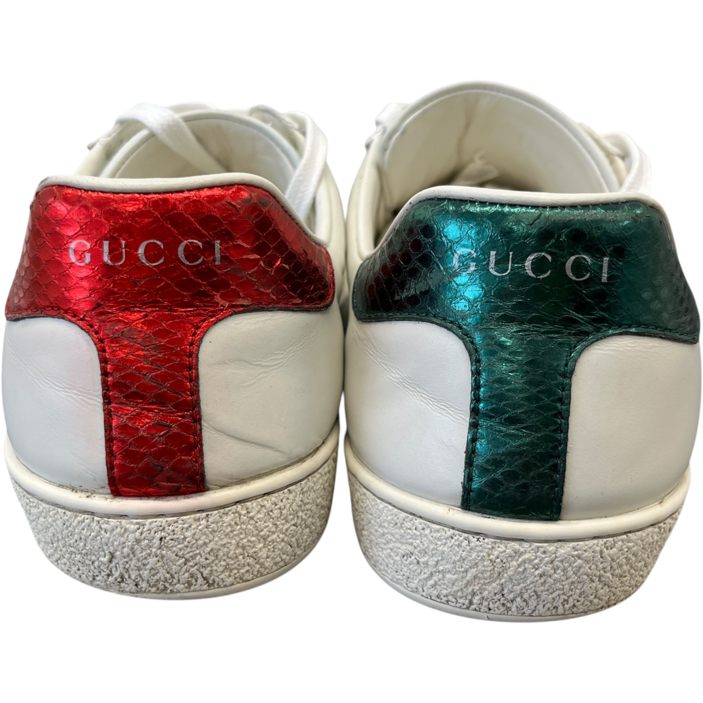 Men's Ace Embroidered Snake Low Trainers White Size EU 42.5 / UK 8.5