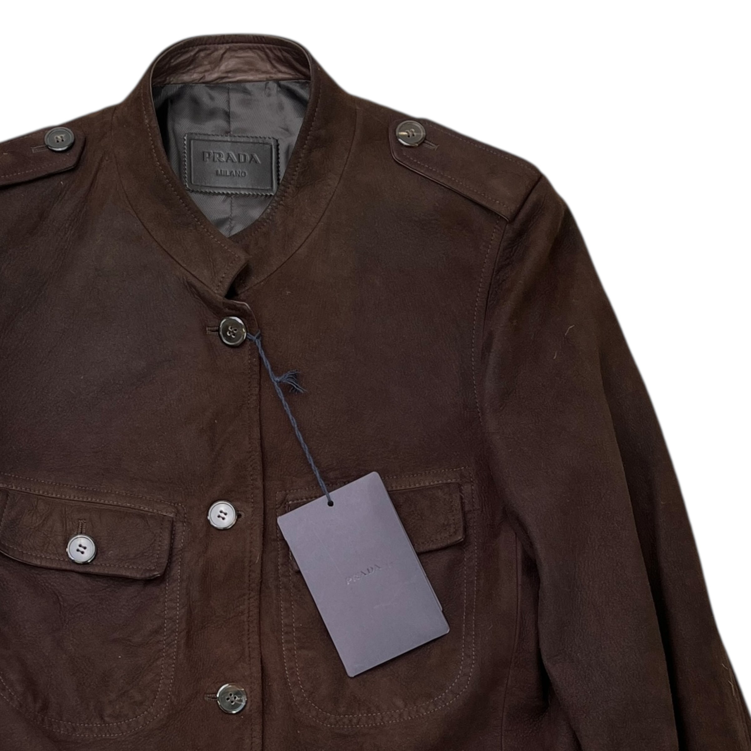 Women's Suede Utility Jacket Brown Size IT 42 / UK 10