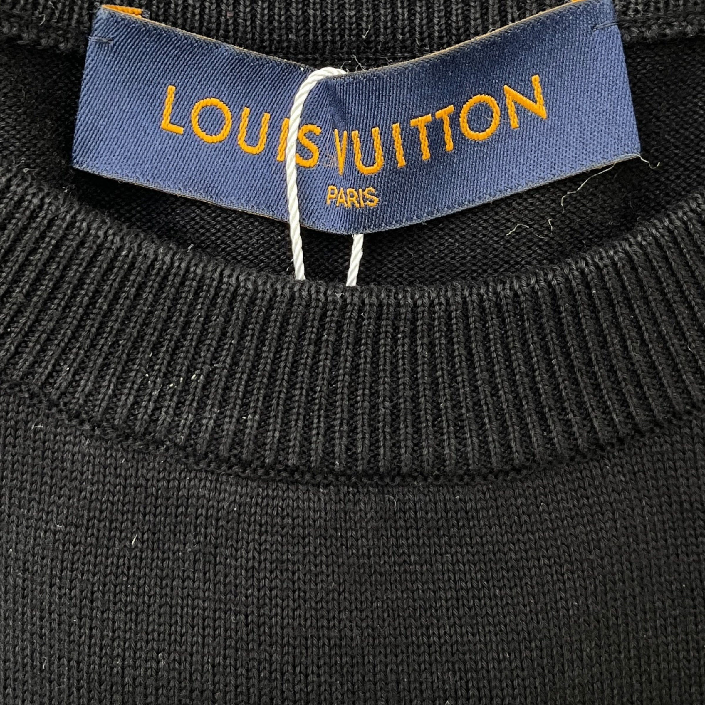 Men's Damier Stripe Jacquard T-Shirt Black Size XS