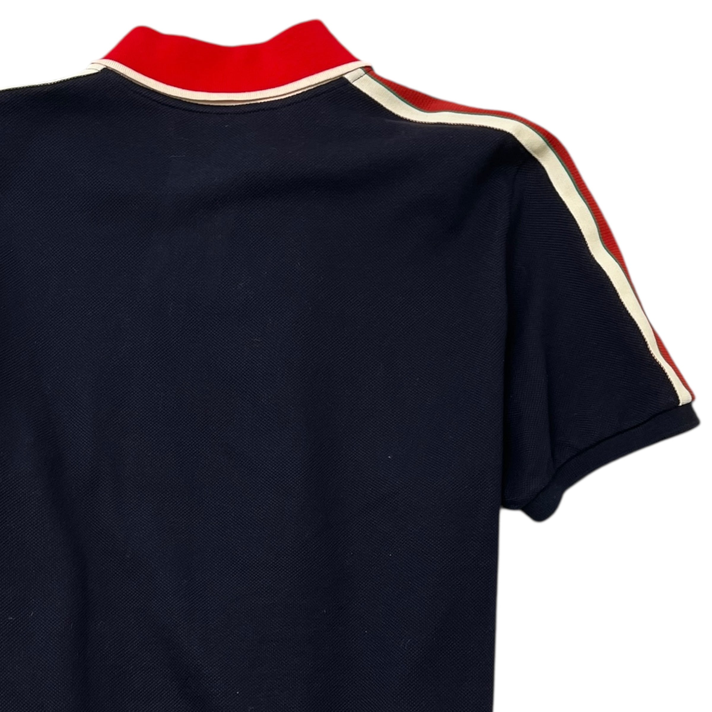 Men's Tape Logo Polo Shirt Navy Size M