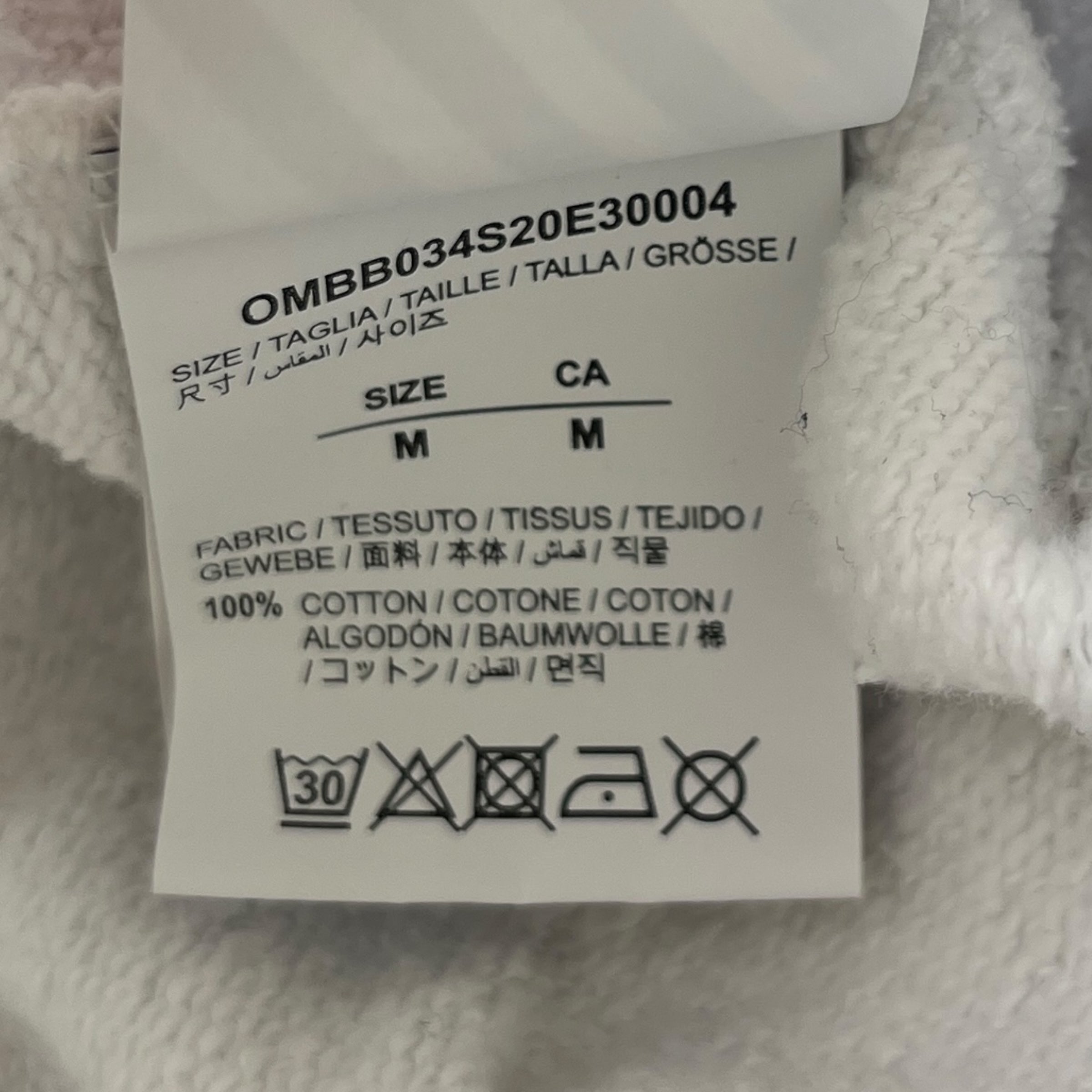 Men's Arrow Logo Hoodie White Size M