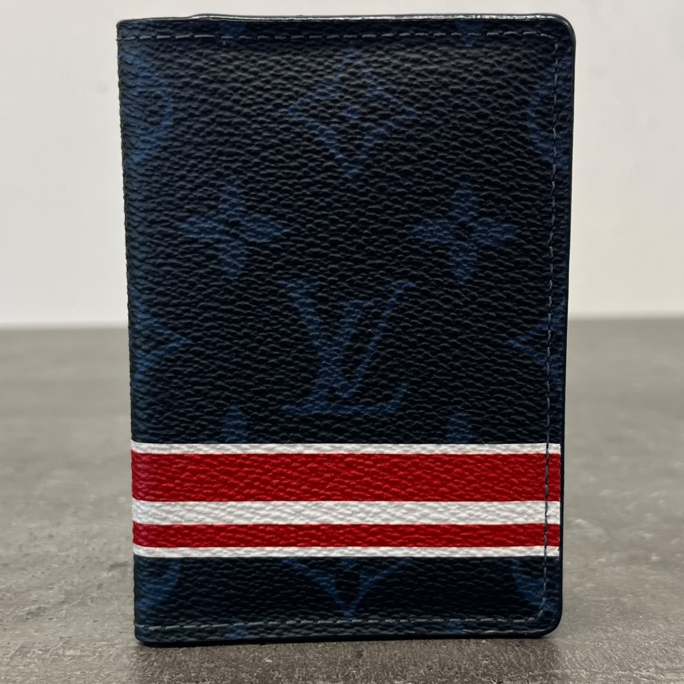 Men's Monogram Colbalt Navy Pocket Organiser Card Holder Navy
