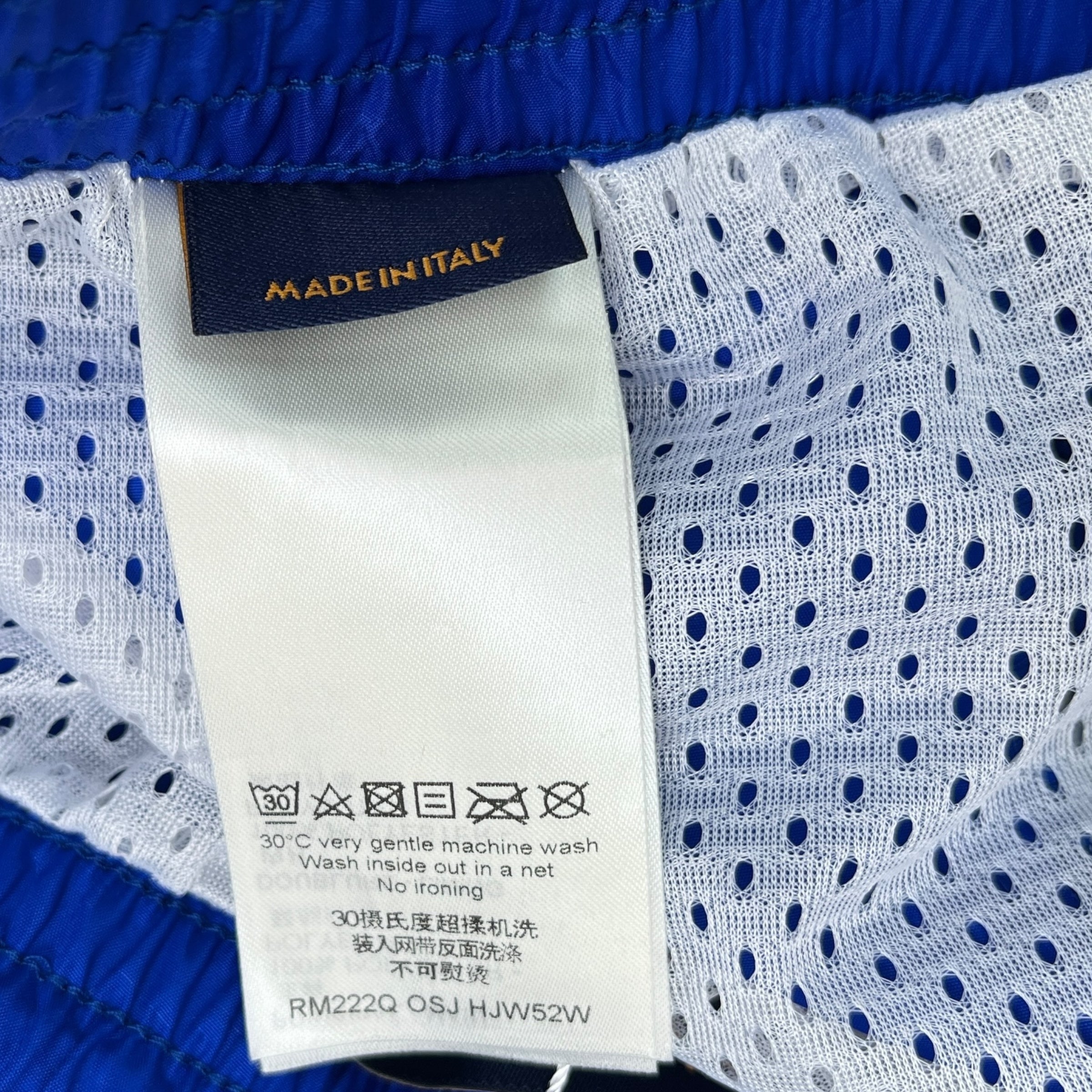 Men's Monogram Logo Swim Shorts Blue Size S