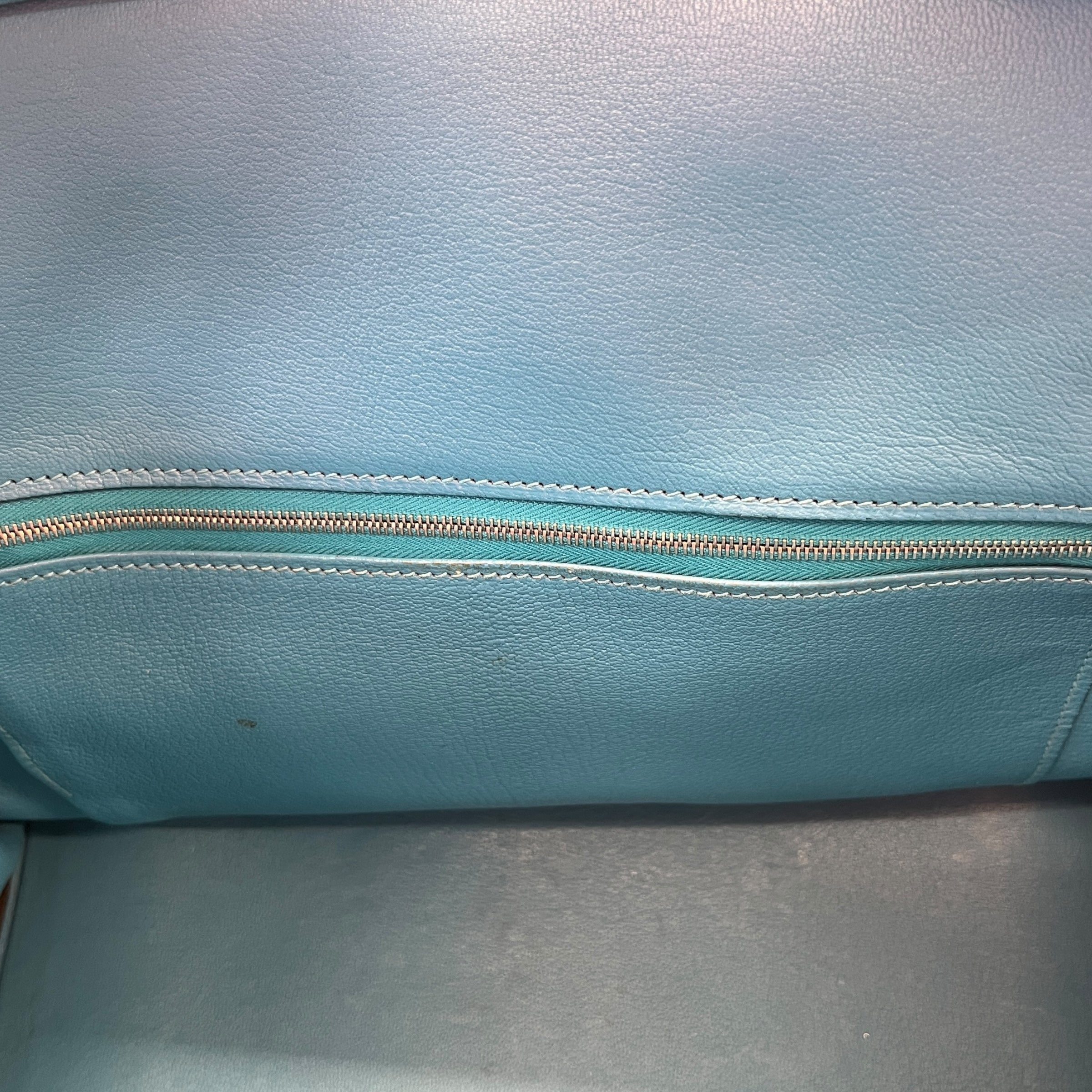 Women's Birkin 35 Clemence Blue Jean Handbag Blue